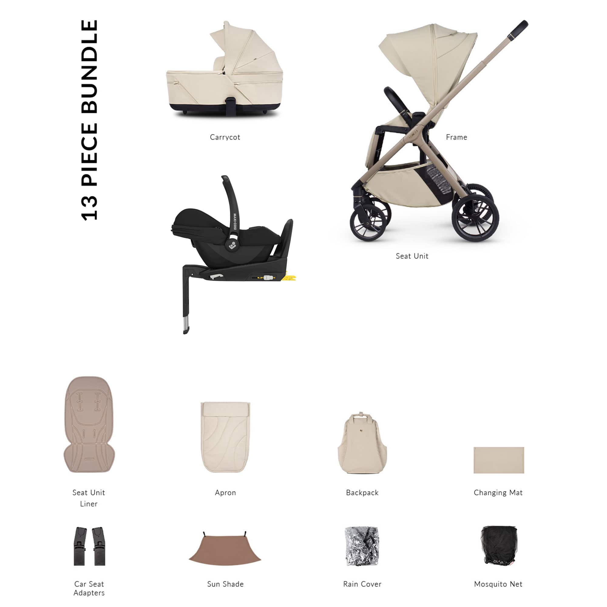 Venicci Travel Systems Venicci Tila Maxi-Cosi Luxury Bundle - Sabbia 22779-SAB