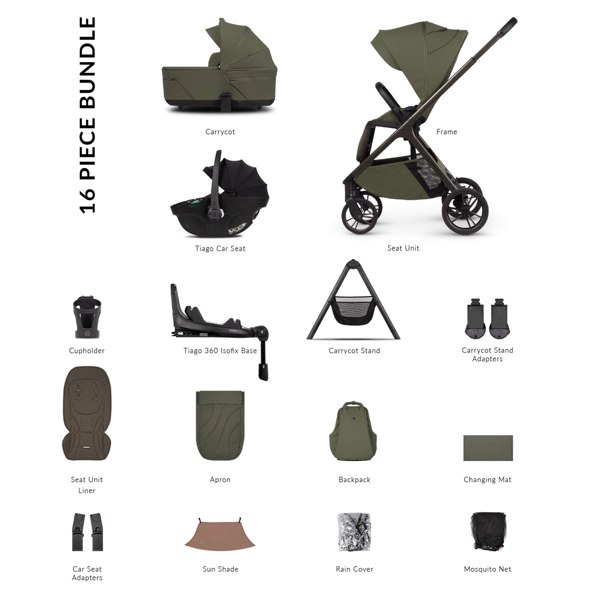 Venicci Travel Systems Venicci Tila Ultimate Bundle - Olive 2001310513