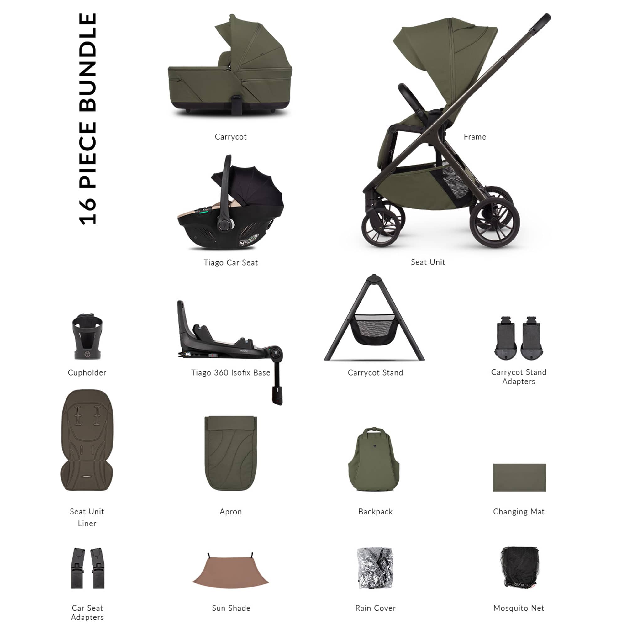 Venicci Travel Systems Venicci Tila Ultimate Bundle - Olive 2001320513