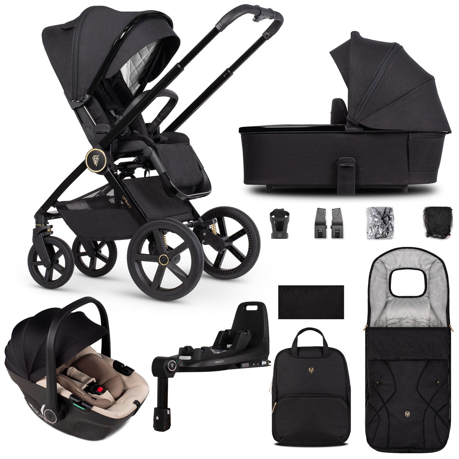 Venicci travel systems Venicci Tinum Upline 2 3 in 1 Travel System - All Black 2001120401