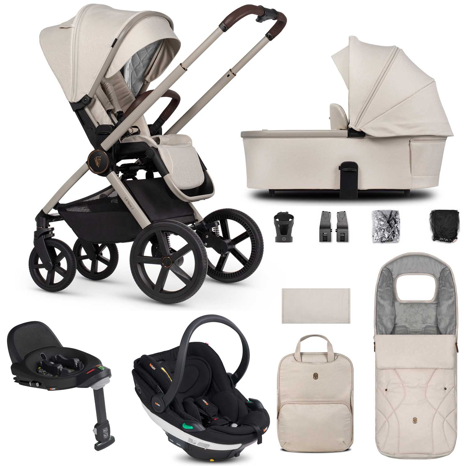 Venicci travel systems Venicci Tinum Upline 2 3in1 BeSafe Travel System - Stone Beige