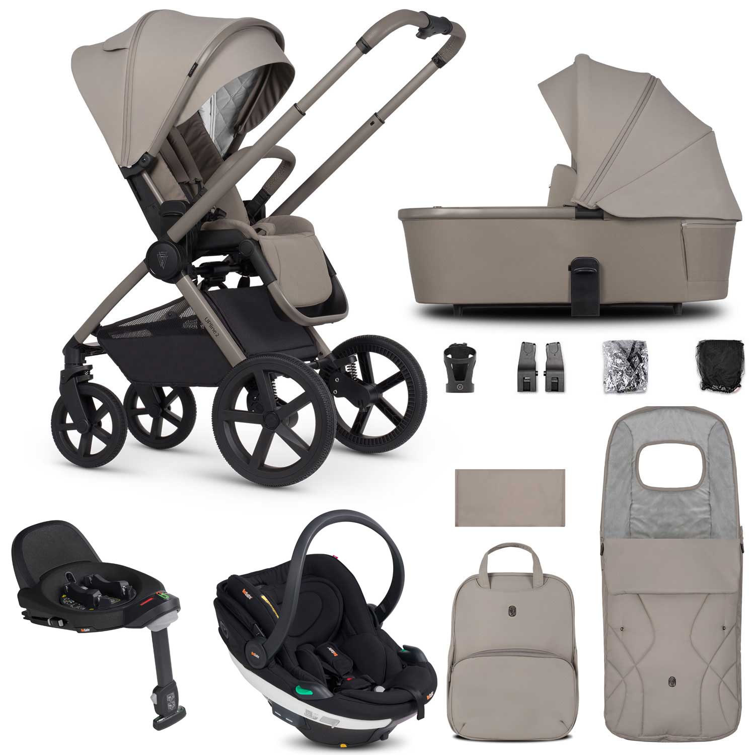 Venicci travel systems Venicci Tinum Upline 2 3in1 BeSafe Travel System - Taupe 19119-UPL-BEY-TAU