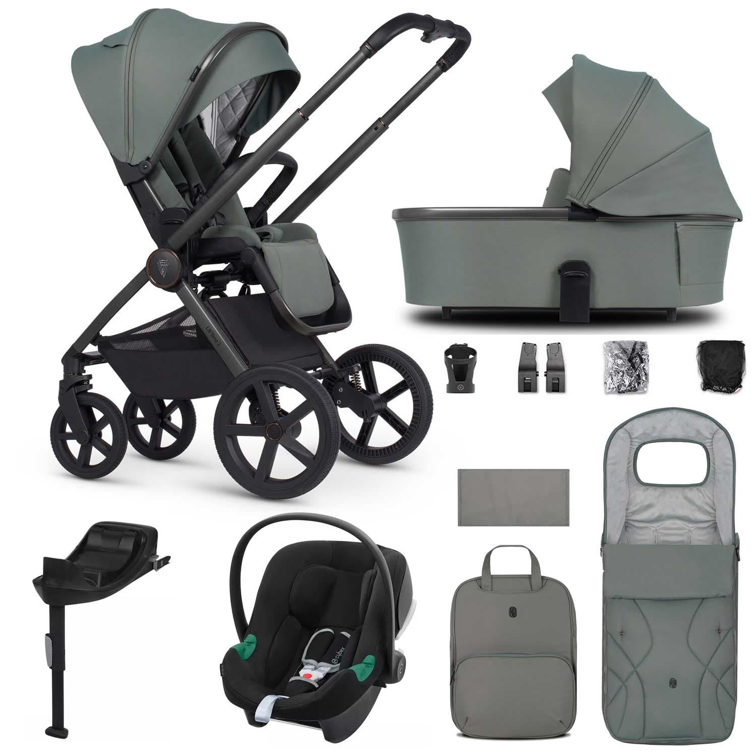 Venicci travel systems Venicci Tinum Upline 2 3in1 Cybex Travel System - Aloe 19096-UPL-ATO-ALO