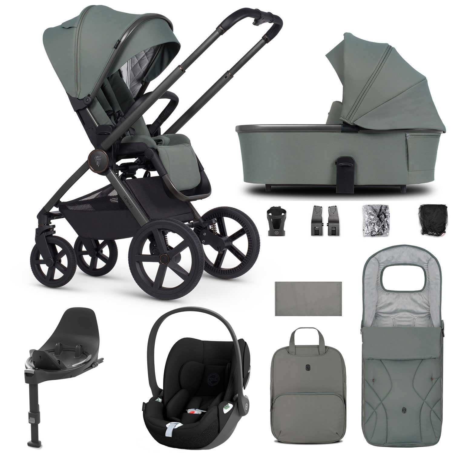 Venicci travel systems Venicci Tinum Upline 2 3in1 Cybex Travel System - Aloe 19106-UPL-CLT-ALO