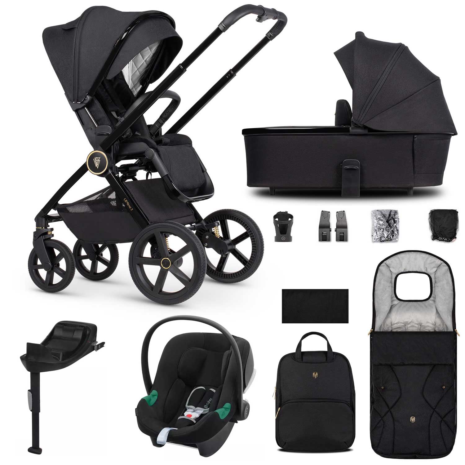 Venicci travel systems Venicci Tinum Upline 2 3in1 Cybex Travel System - Black 19098-UPL-ATO-BLA