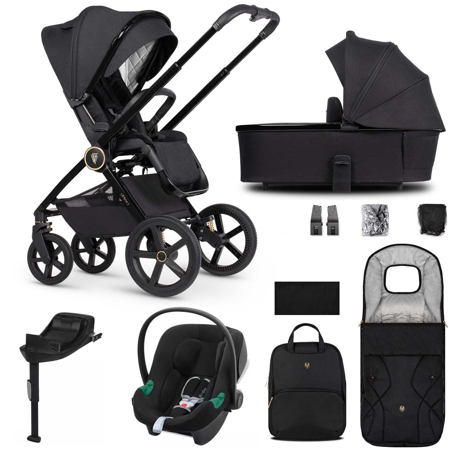 Venicci travel systems Venicci Tinum Upline 2 3in1 Cybex Travel System - Black 19098-UPL-ATO-BLA
