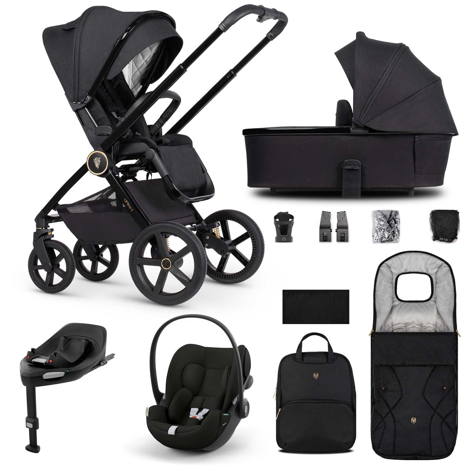 Venicci travel systems Venicci Tinum Upline 2 3in1 Cybex Travel System - Black 19103-UPL-CLG-BLA