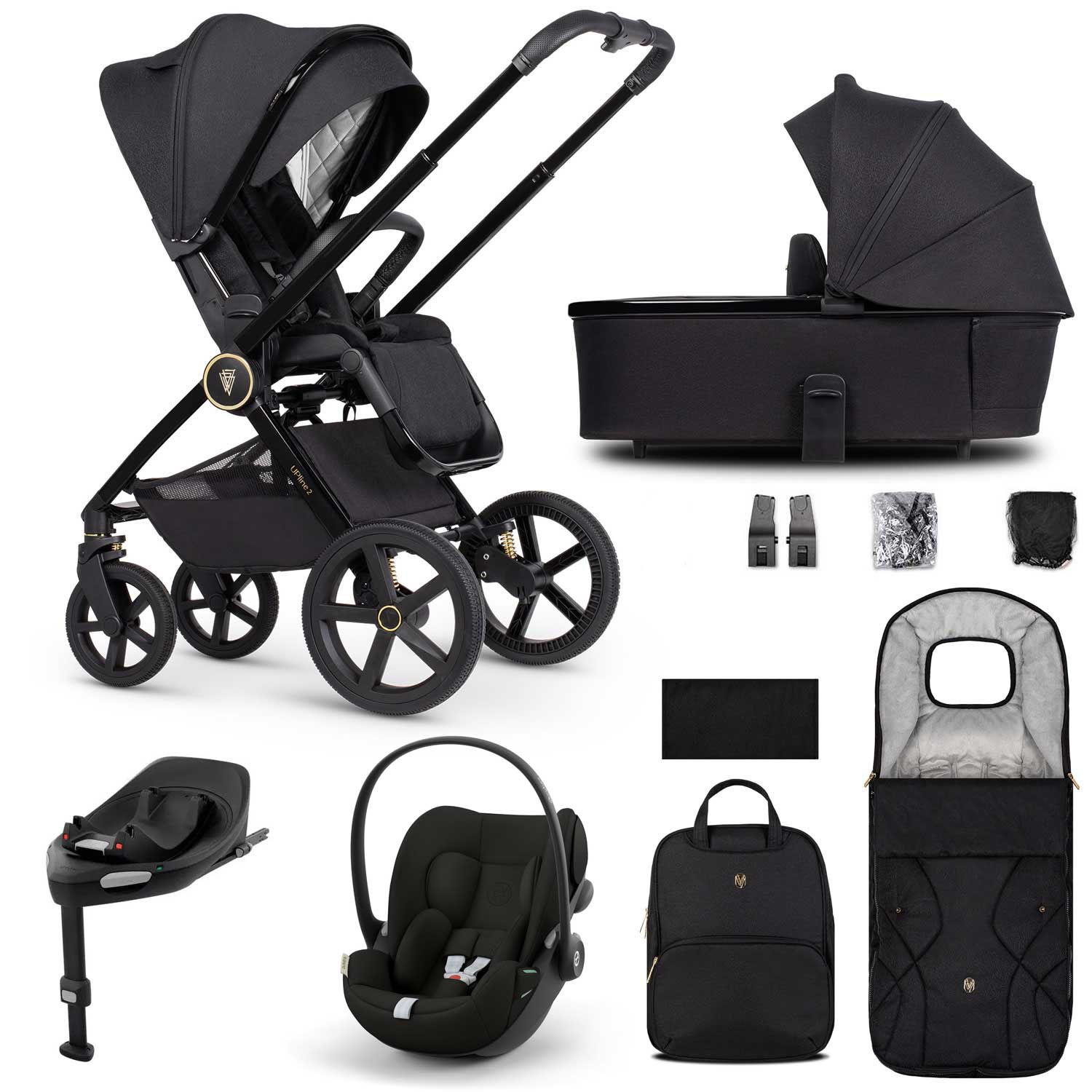 Venicci travel systems Venicci Tinum Upline 2 3in1 Cybex Travel System - Black 19103-UPL-CLG-BLA