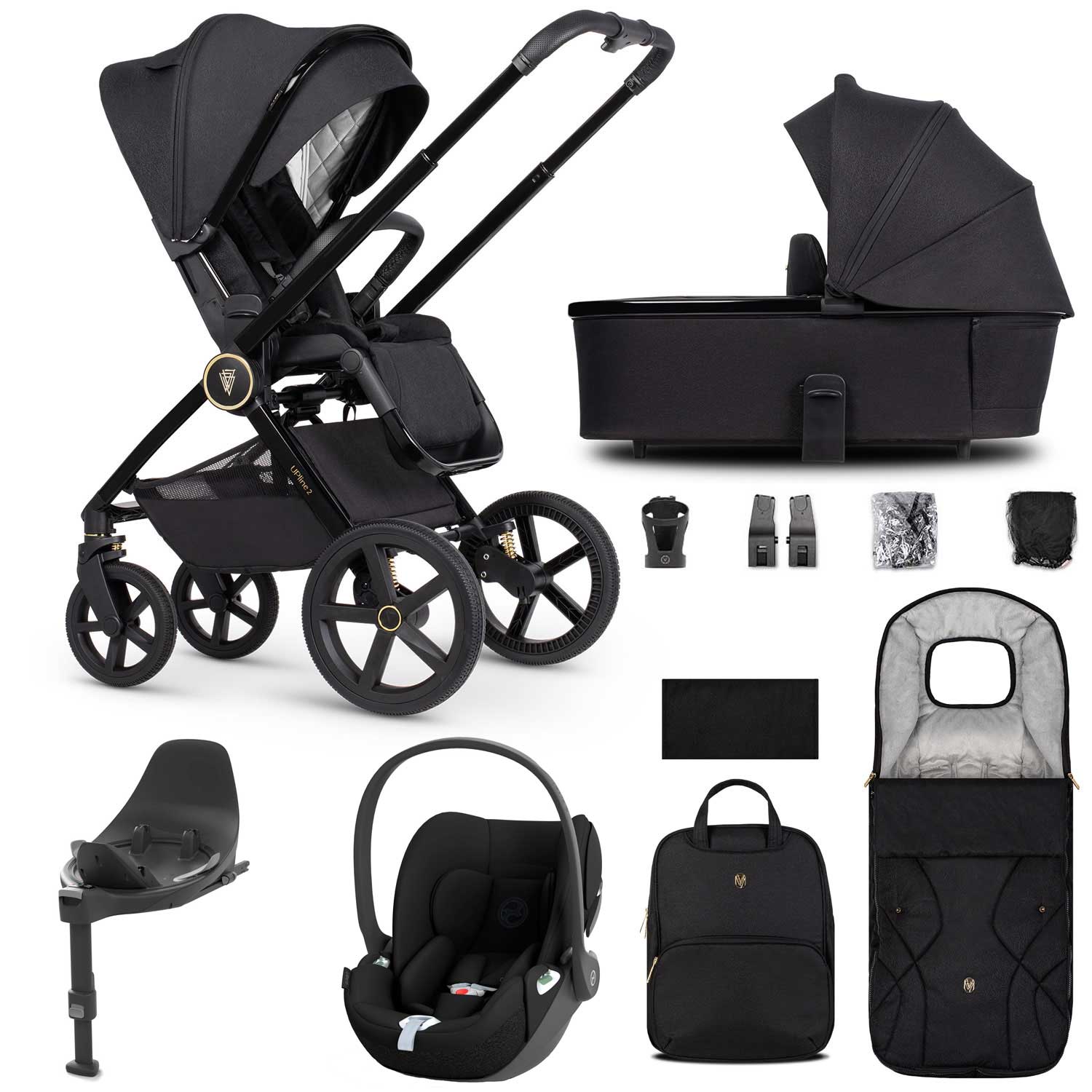 Venicci travel systems Venicci Tinum Upline 2 3in1 Cybex Travel System - Black 19108-UPL-CLT-BLA
