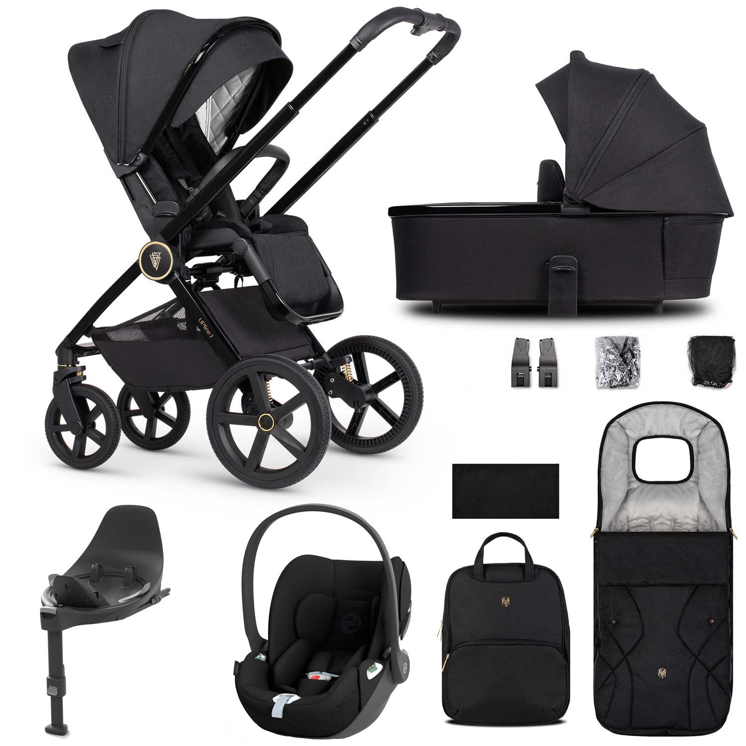 Venicci travel systems Venicci Tinum Upline 2 3in1 Cybex Travel System - Black 19108-UPL-CLT-BLA