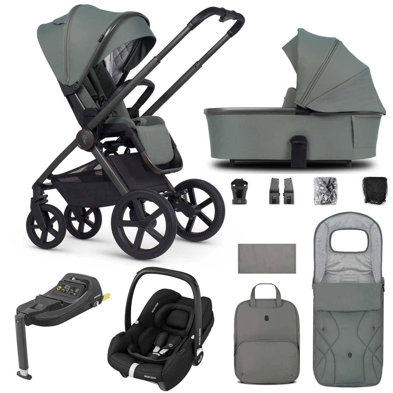 Venicci travel systems Venicci Tinum Upline 2 3in1 Maxi-Cosi Travel System - Aloe 19080-UPL-CAB-ALO