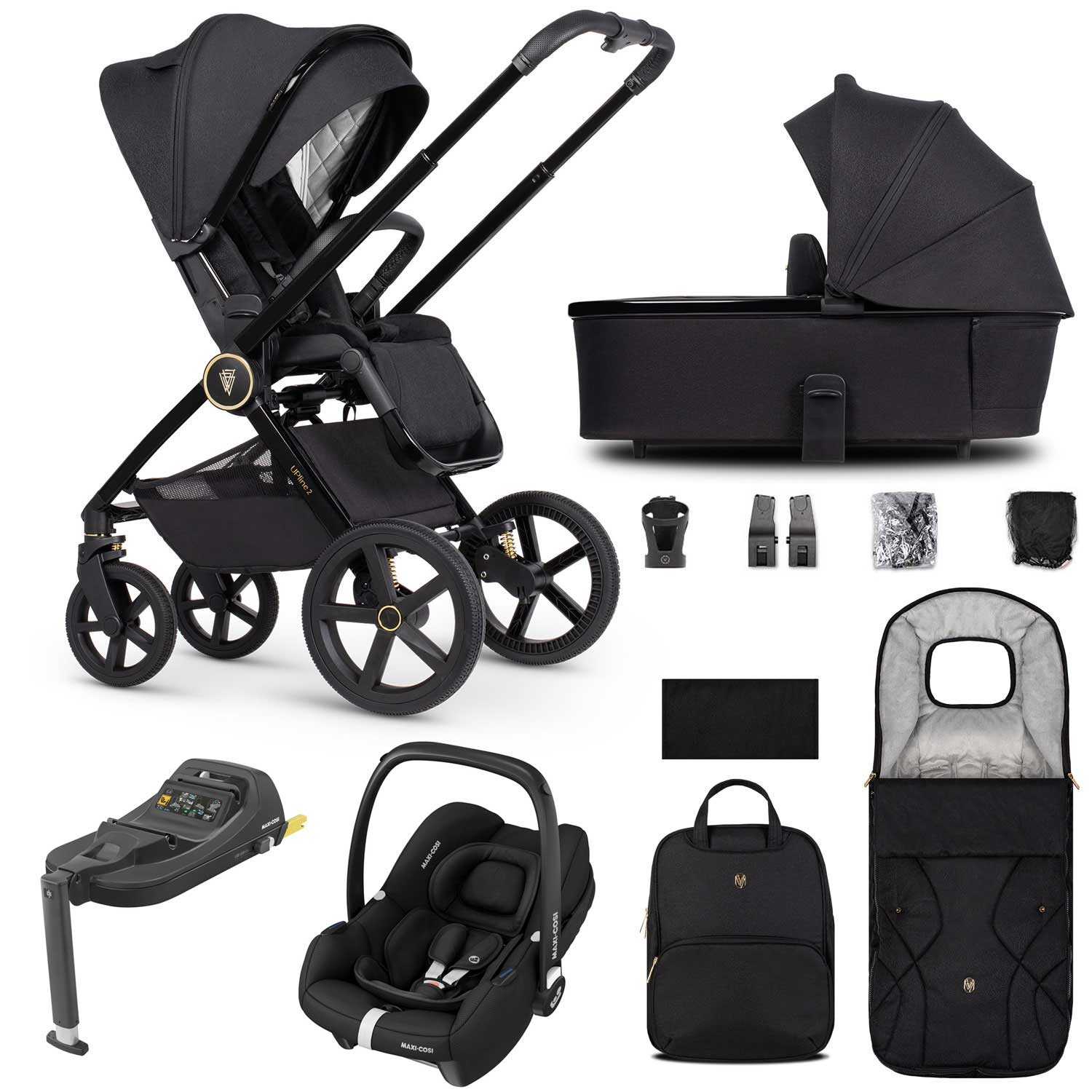 Venicci travel systems Venicci Tinum Upline 2 3in1 Maxi-Cosi Travel System - Black 19082-UPL-CAB-BLA