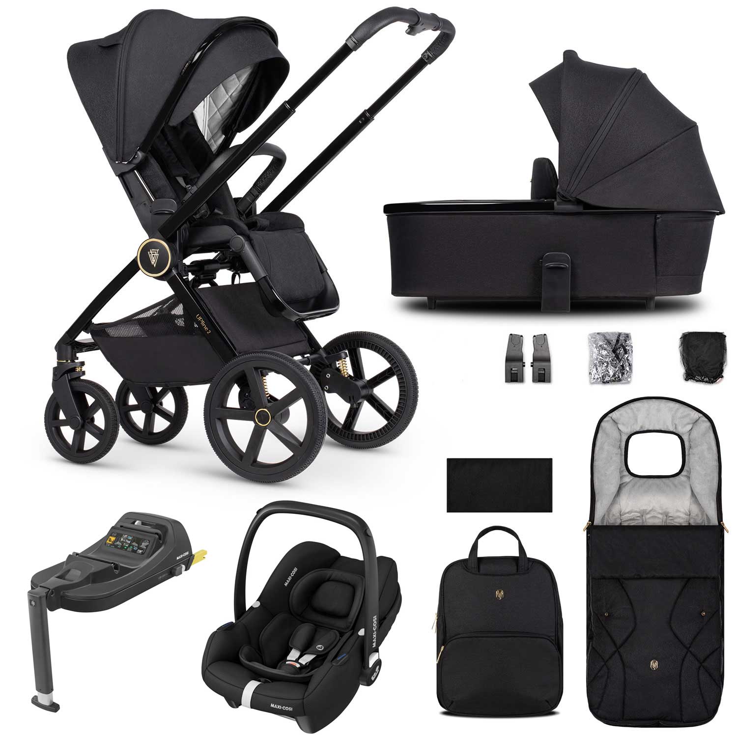 Venicci travel systems Venicci Tinum Upline 2 3in1 Maxi-Cosi Travel System - Black 19082-UPL-CAB-BLA