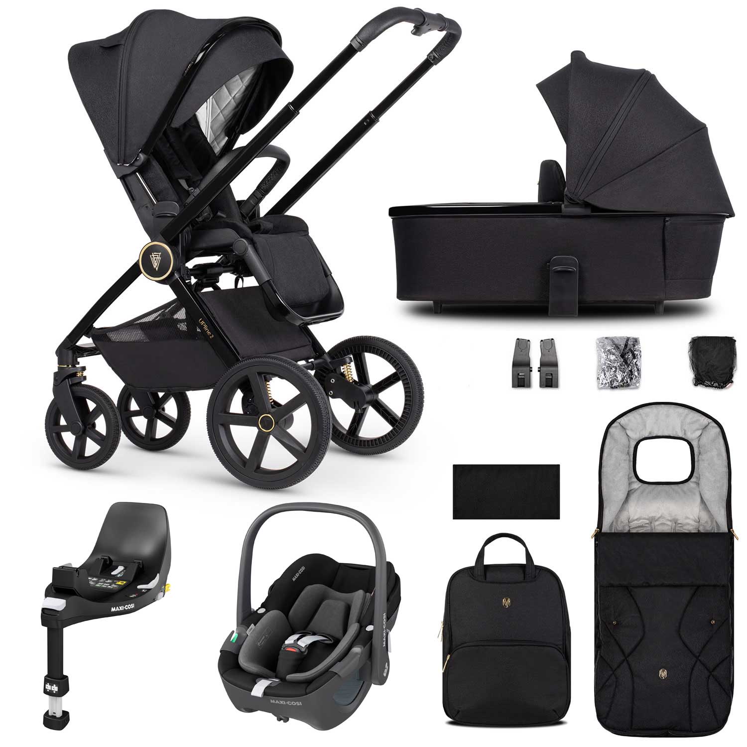 Venicci travel systems Venicci Tinum Upline 2 3in1 Maxi-Cosi Travel System - Black 19087-UPL-PEB-BLA