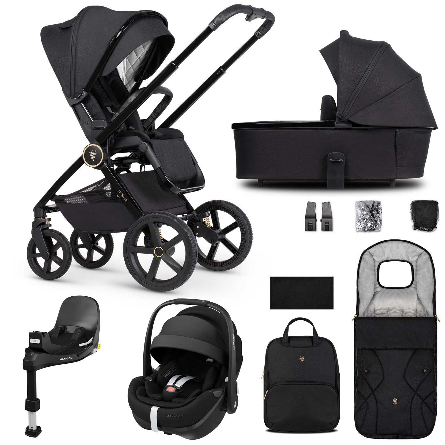 Venicci travel systems Venicci Tinum Upline 2 3in1 Maxi-Cosi Travel System - Black 19092-UPL-PV2-BLA