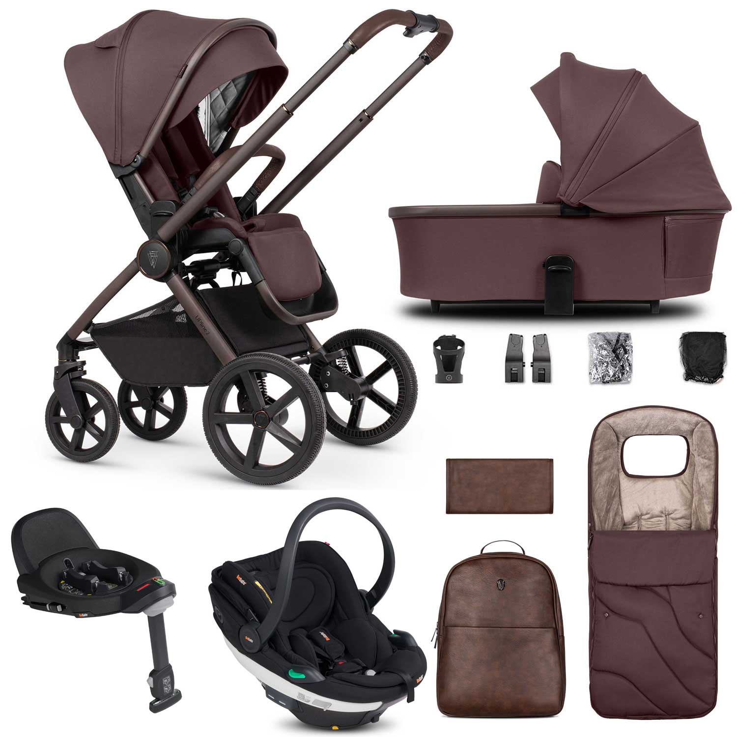 Venicci travel systems Venicci Tinum Upline 2 SE 3in1 BeSafe Travel System - Burgundy 19123-UPL-BEY-BUR