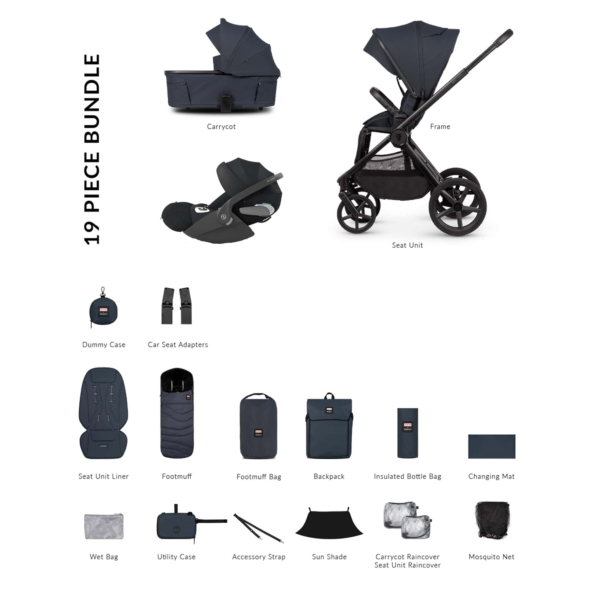 Venicci travel systems Venicci Tinum Upline 3 Hunter Comfort Cybex Travel System - Navy UPL-HUNT-COM-NVY-1