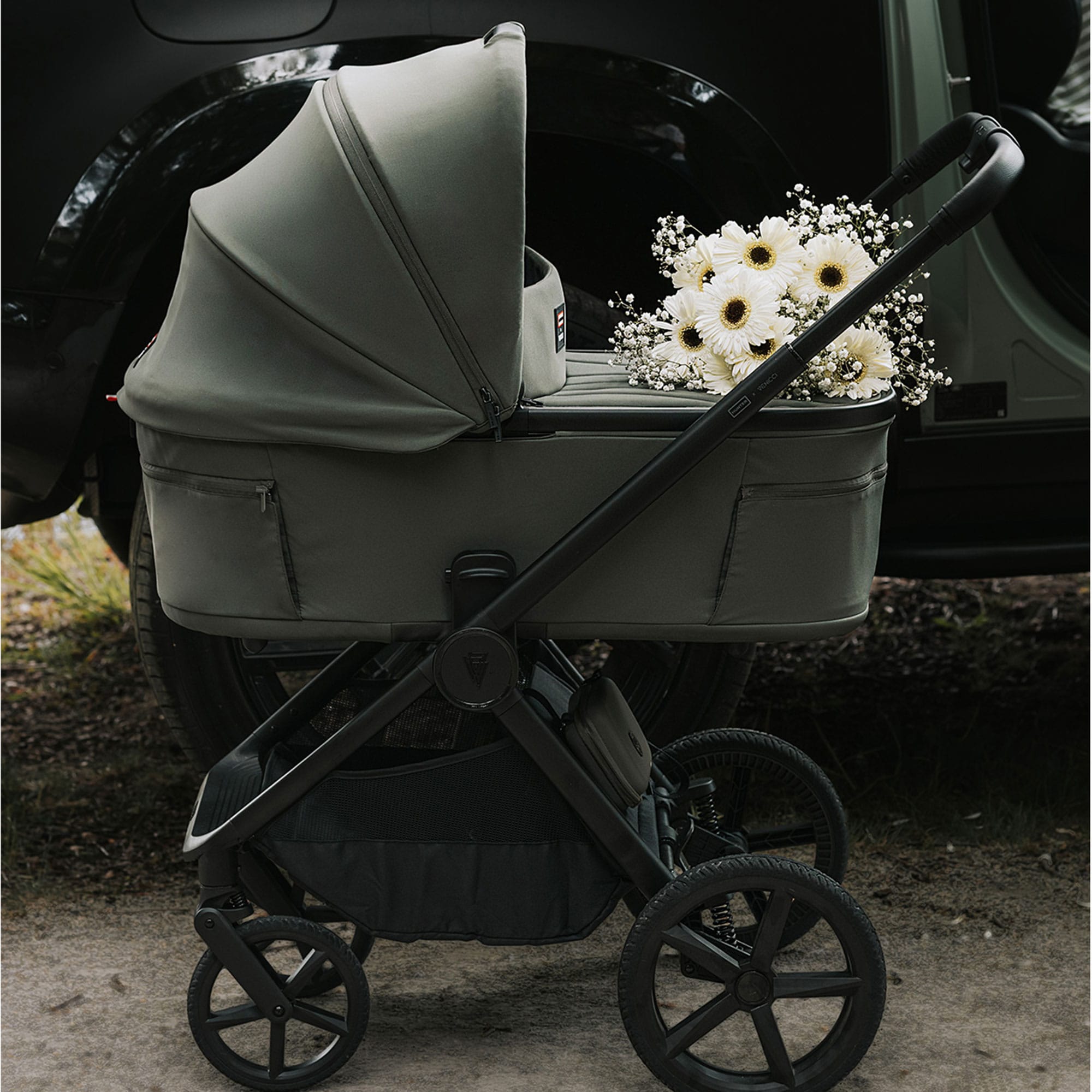 Venicci travel systems Venicci Tinum Upline 3 Hunter Luxury Cybex Travel System - Dark Olive