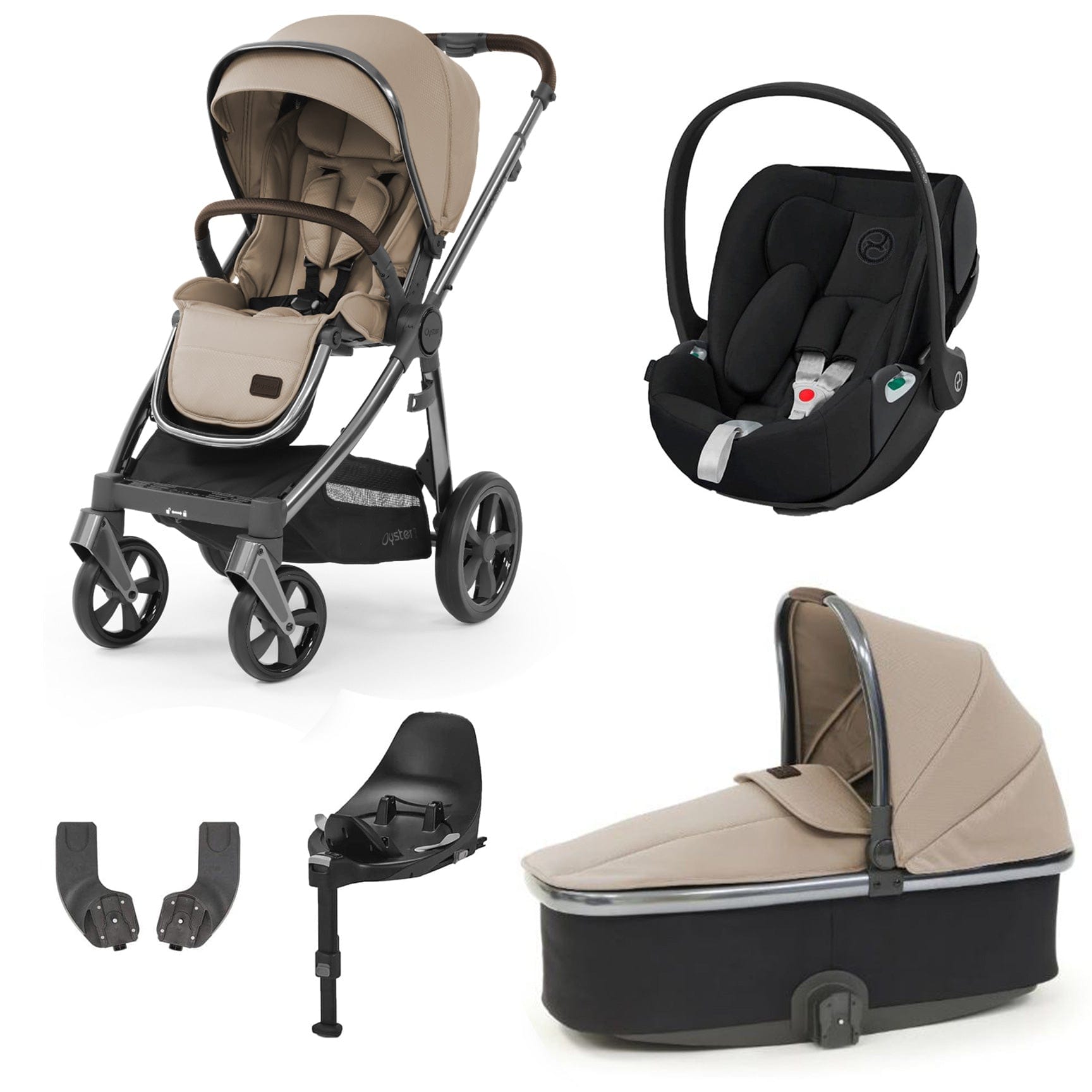 BabyStyle travel systems Babystyle Oyster 3 Essential Bundle with Car Seat - Butterscotch 9111-BTS-3