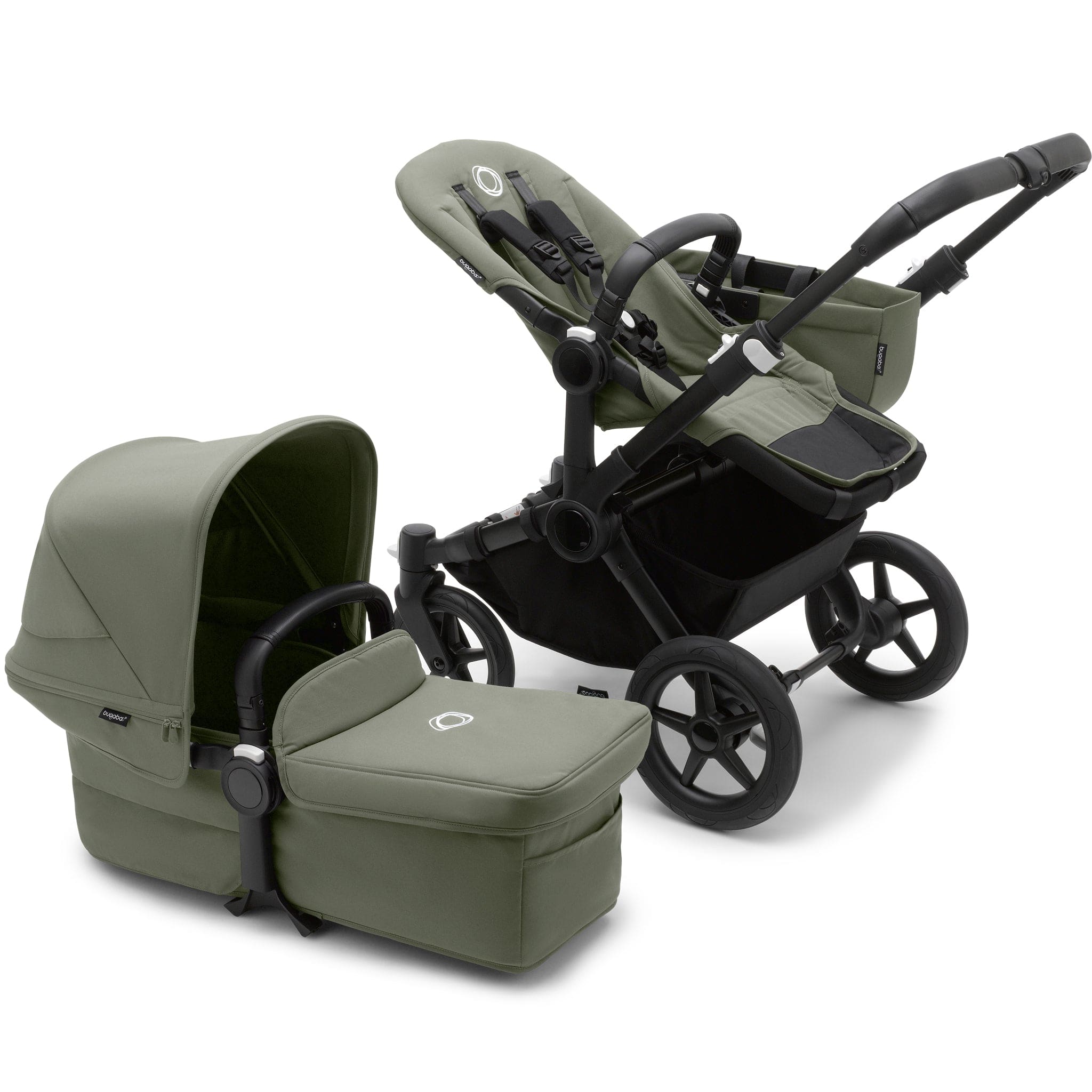 Bugaboo 3 wheel pushchairs Donkey 5 Mono Complete in Black/Forest Green 100000008