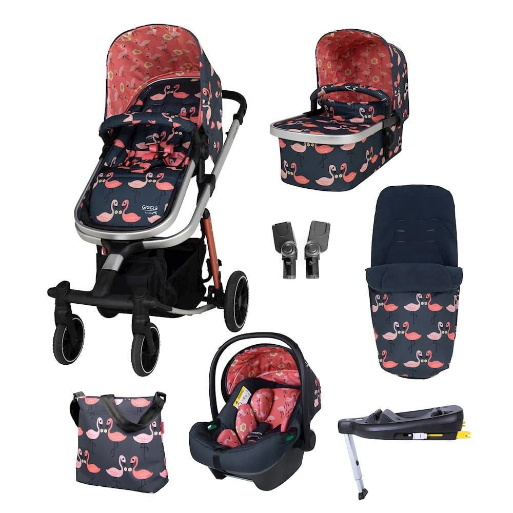 Cosatto baby prams Cosatto Giggle Trail 3 in 1 i-Size Everything Travel System Bundle Pretty Flamingo CT5385