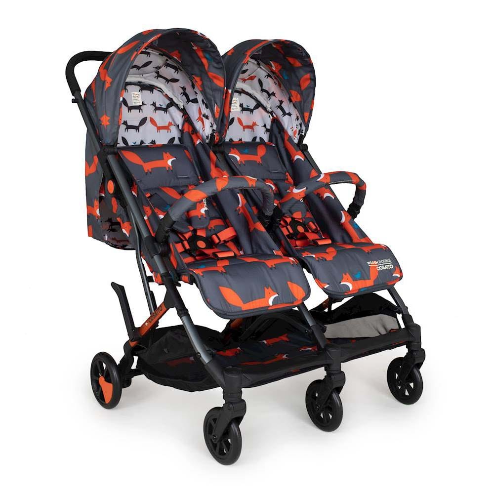 Cosatto double buggies Cosatto Woosh Double Pushchair Charcoal Mister Fox CT5359
