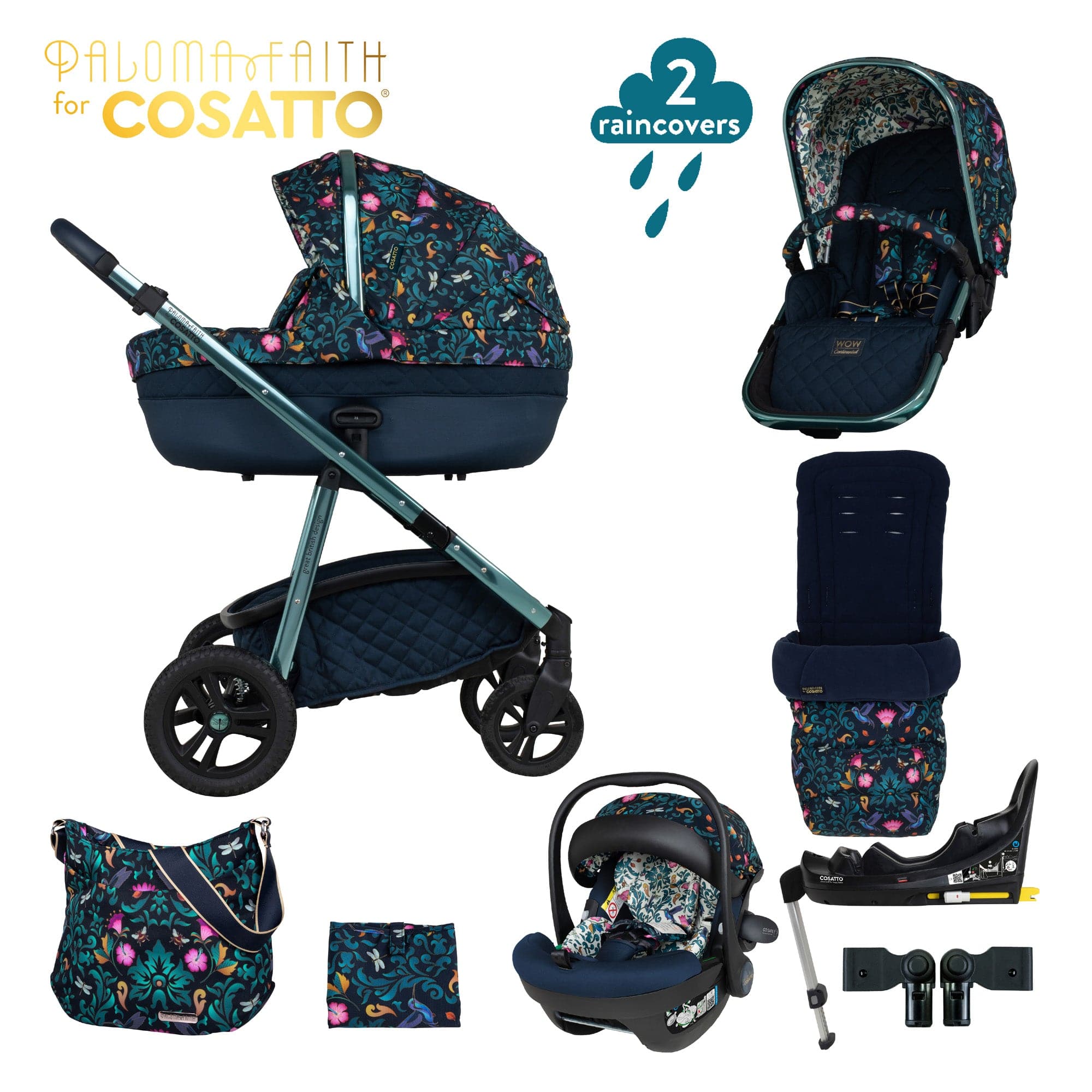 Cosatto travel systems Cosatto Wow Continental Acorn Everything Bundle Wildling CT5299