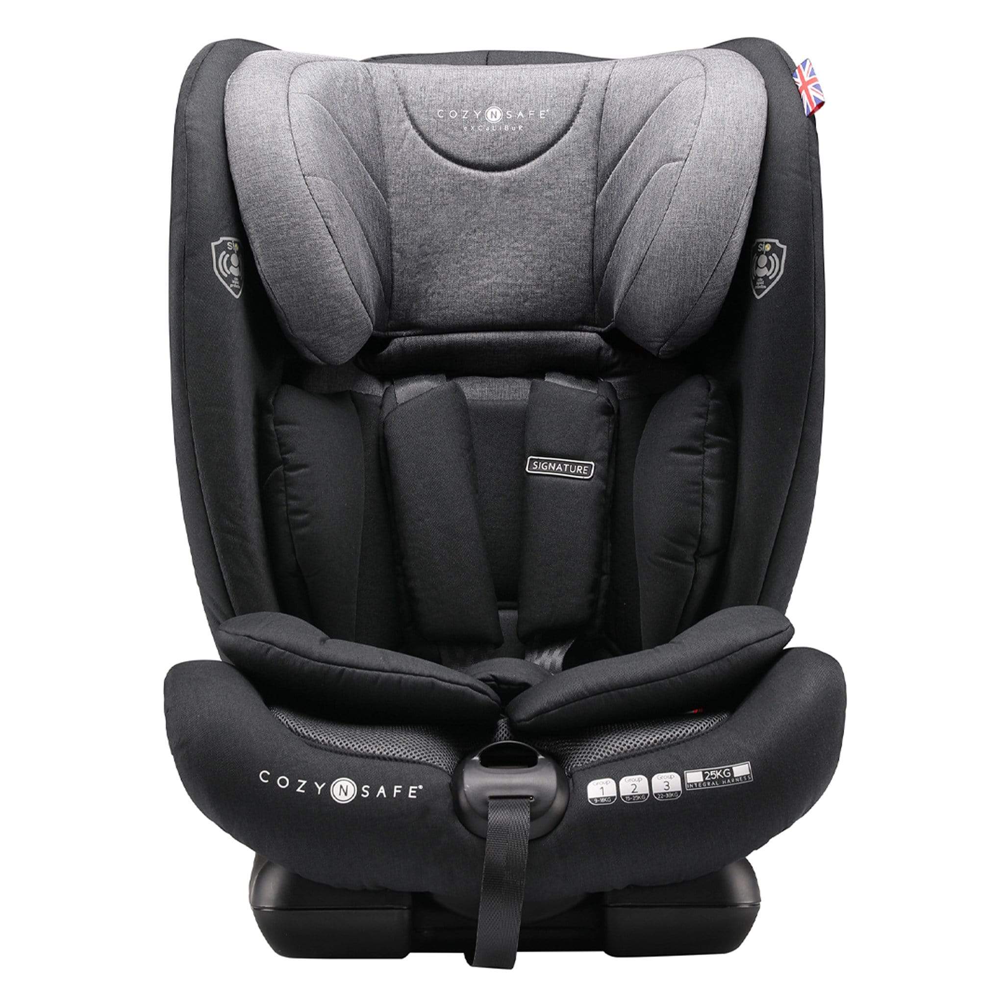 Cozy N Safe Car Seats The Cozy N Safe Excalibur Group 1/2/3 25kg Harness Car Seat in Black and Grey EST-02-01-Excalibur
