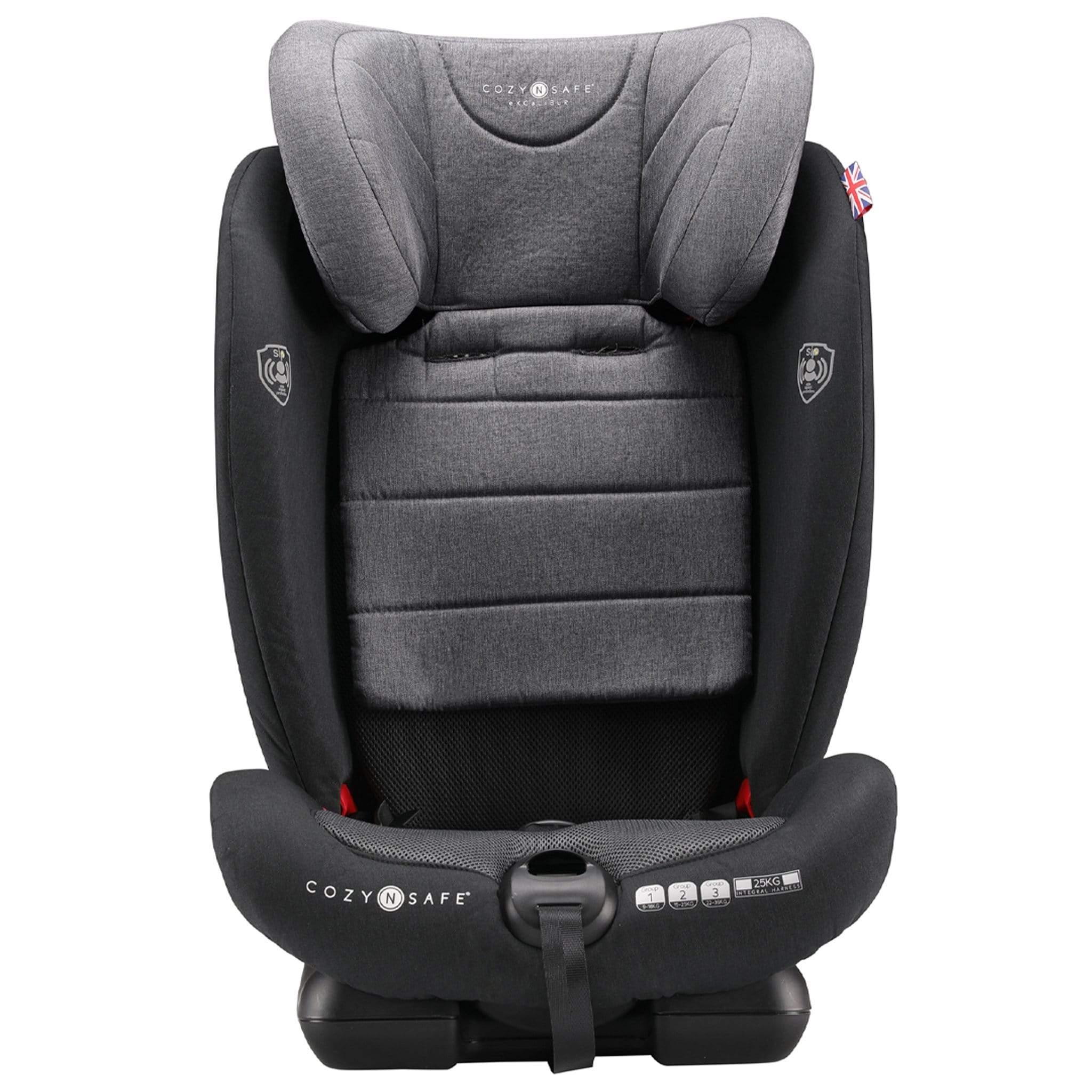 Cozy N Safe Car Seats The Cozy N Safe Excalibur Group 1/2/3 25kg Harness Car Seat in Black and Grey EST-02-01-Excalibur