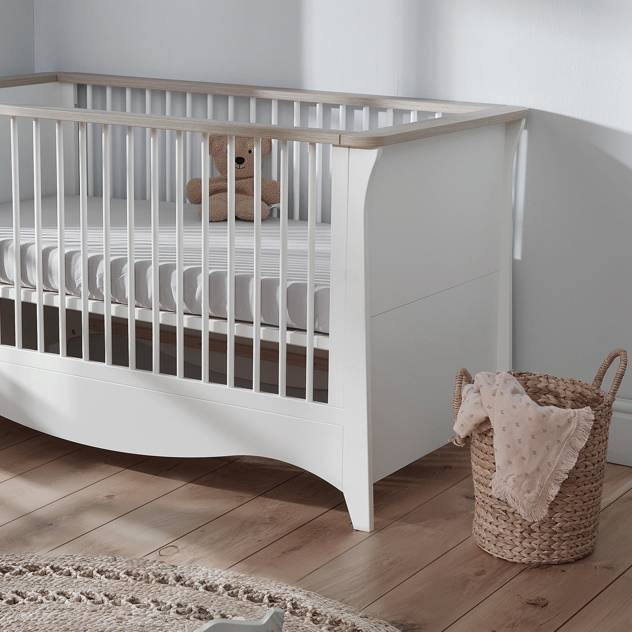 CuddleCo Cot Beds CuddleCo Clara Cot Bed in White & Ash