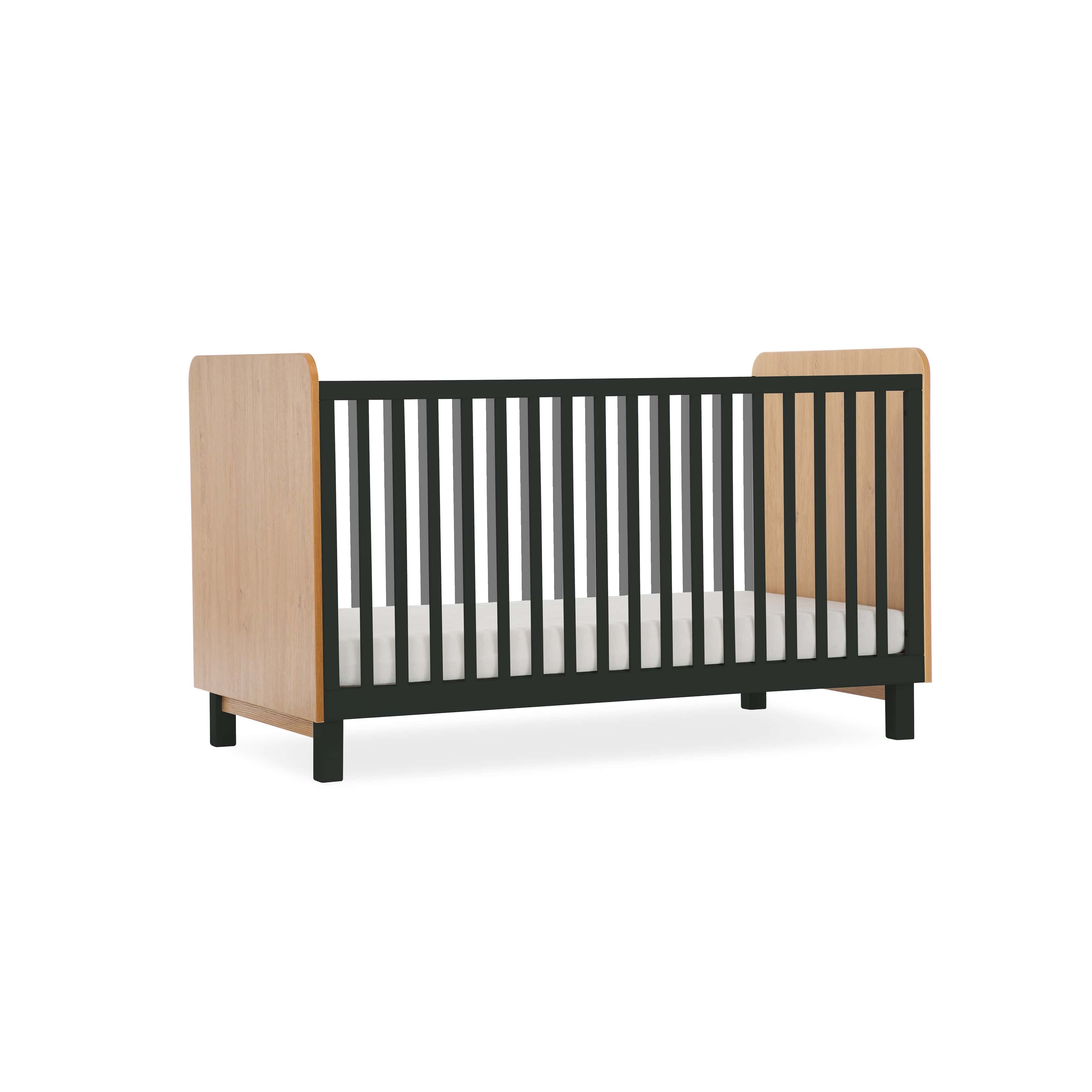 CuddleCo Cot Beds CuddleCo Rafi Cot Bed in Oak/Black