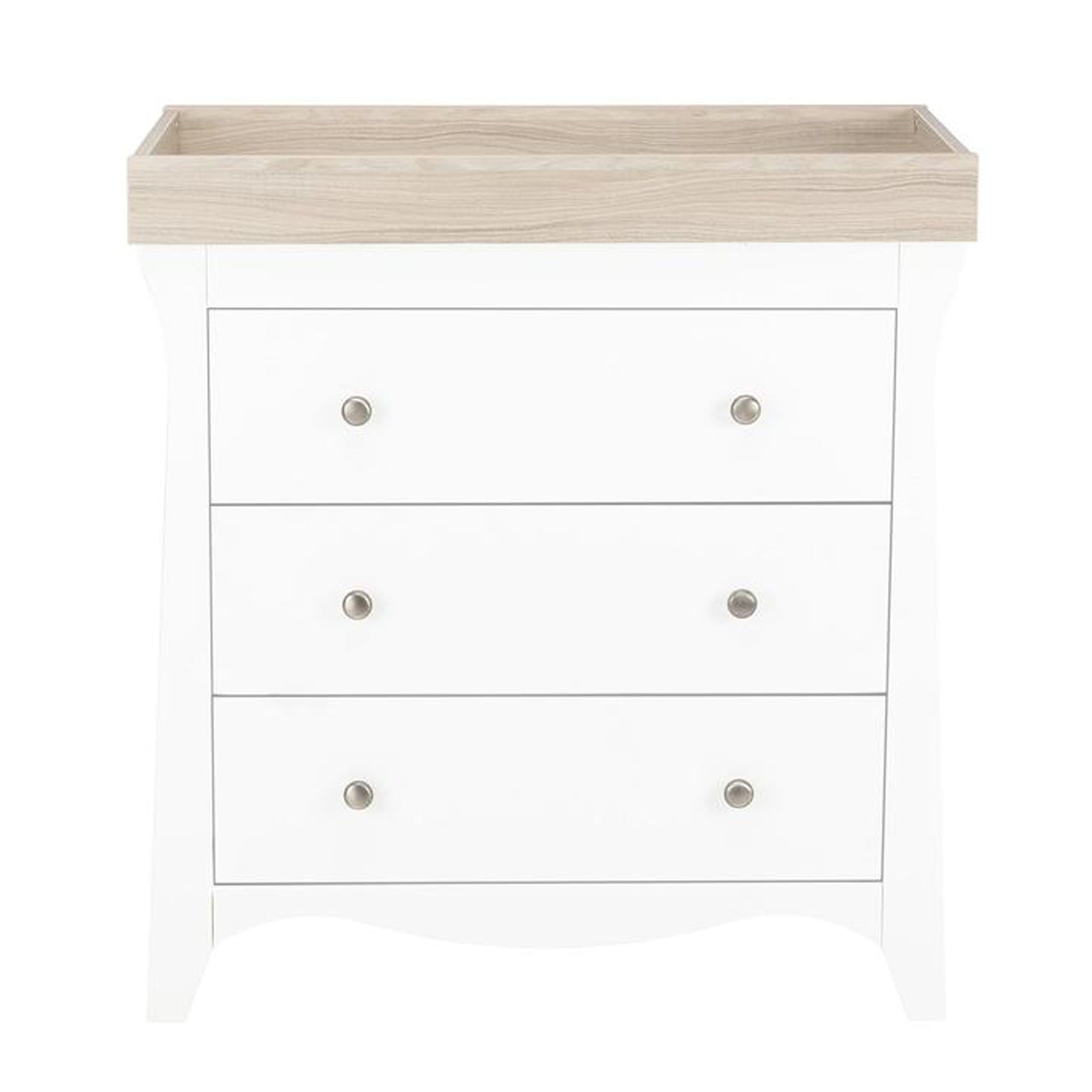 CuddleCo Cuddleco Clara 3 Piece Nursery Furniture Set in White & Ash FRN/CUD/847112
