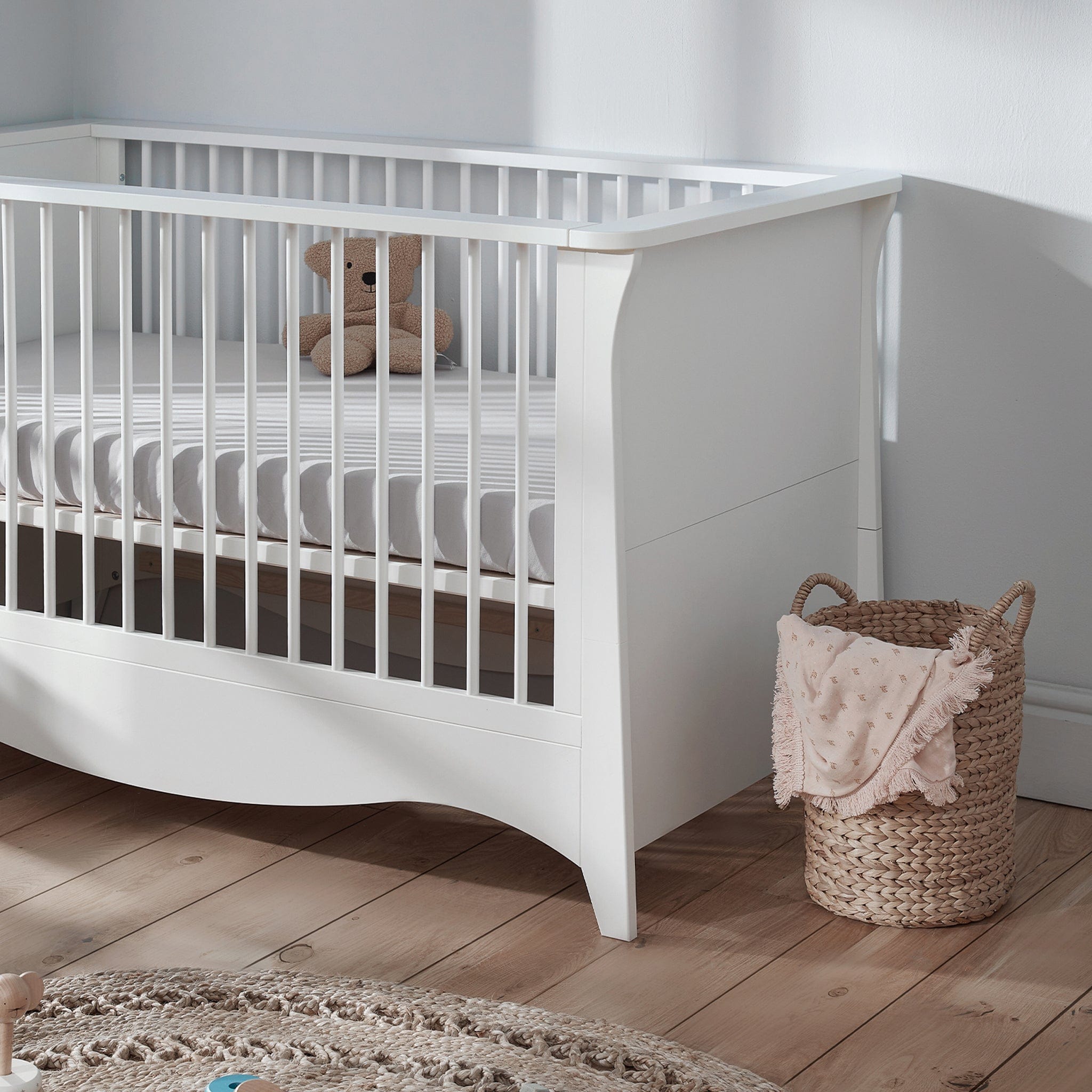 CuddleCo Nursery Room Sets CuddleCo Clara 2 Piece Cot Bed Set in White