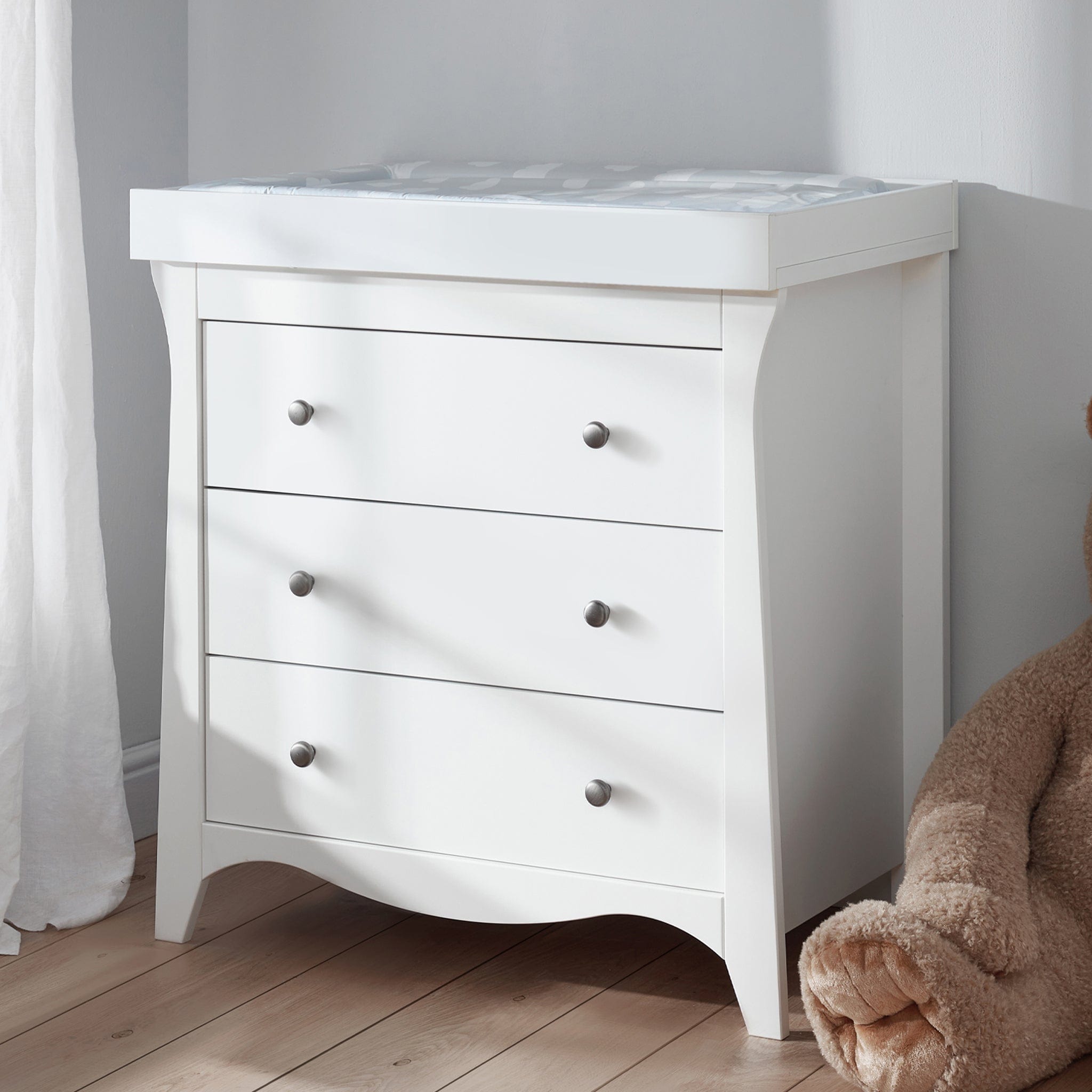 CuddleCo Nursery Room Sets CuddleCo Clara 2 Piece Cot Bed Set in White