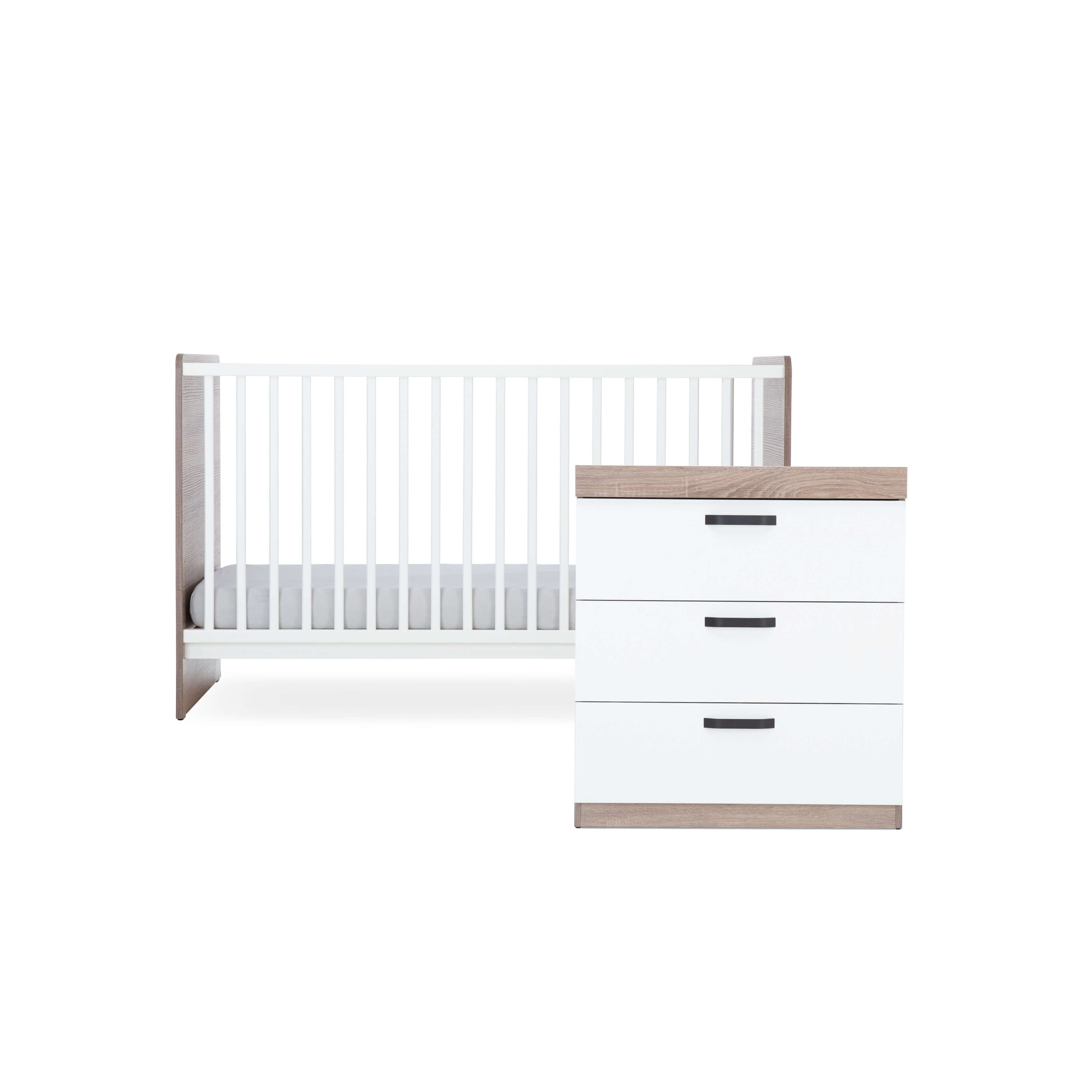 CuddleCo Nursery Room Sets CuddleCo Enzo 2 Piece Set - Truffle Oak/White