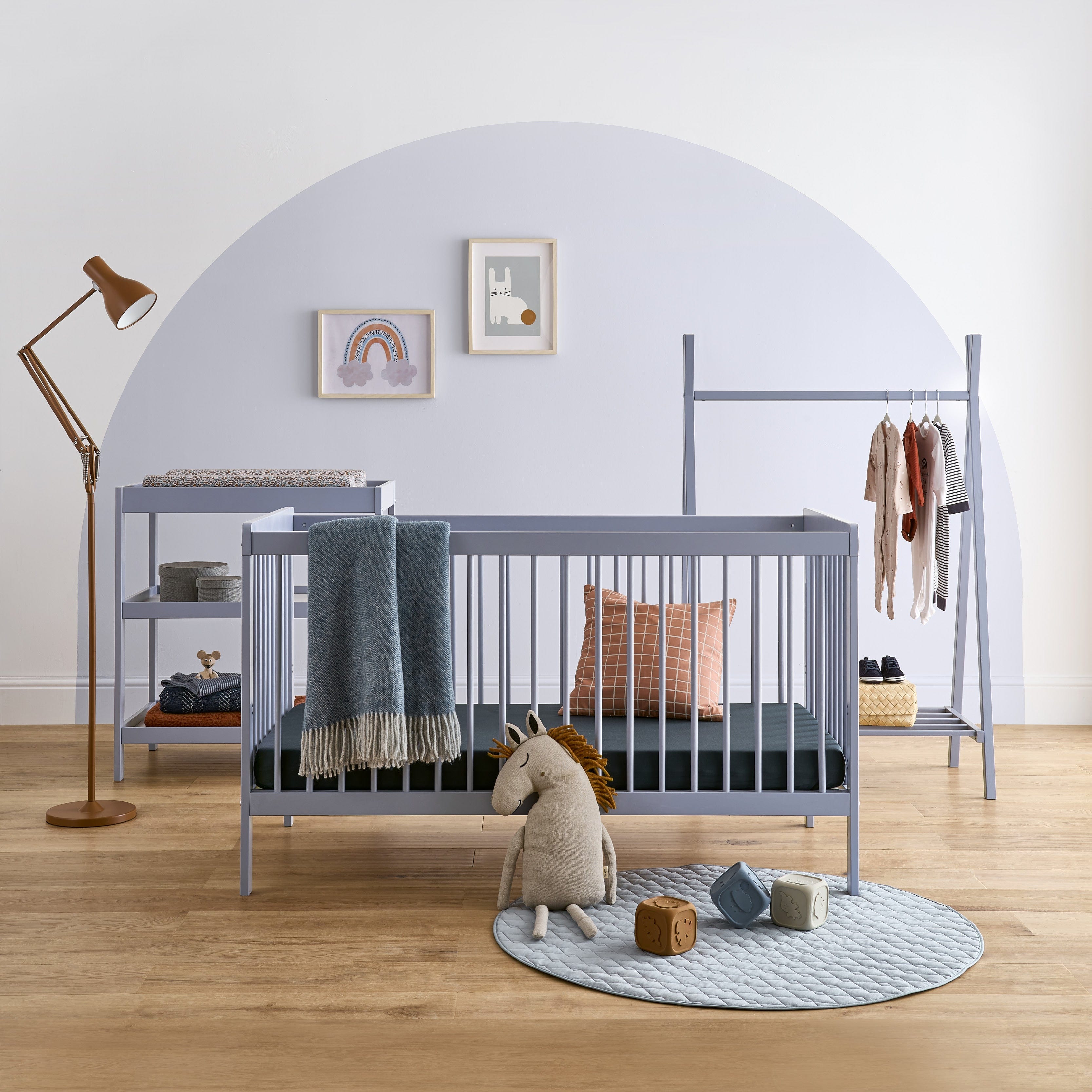 CuddleCo Nursery Room Sets CuddleCo Nola 3 Piece Room Set - Flint Blue