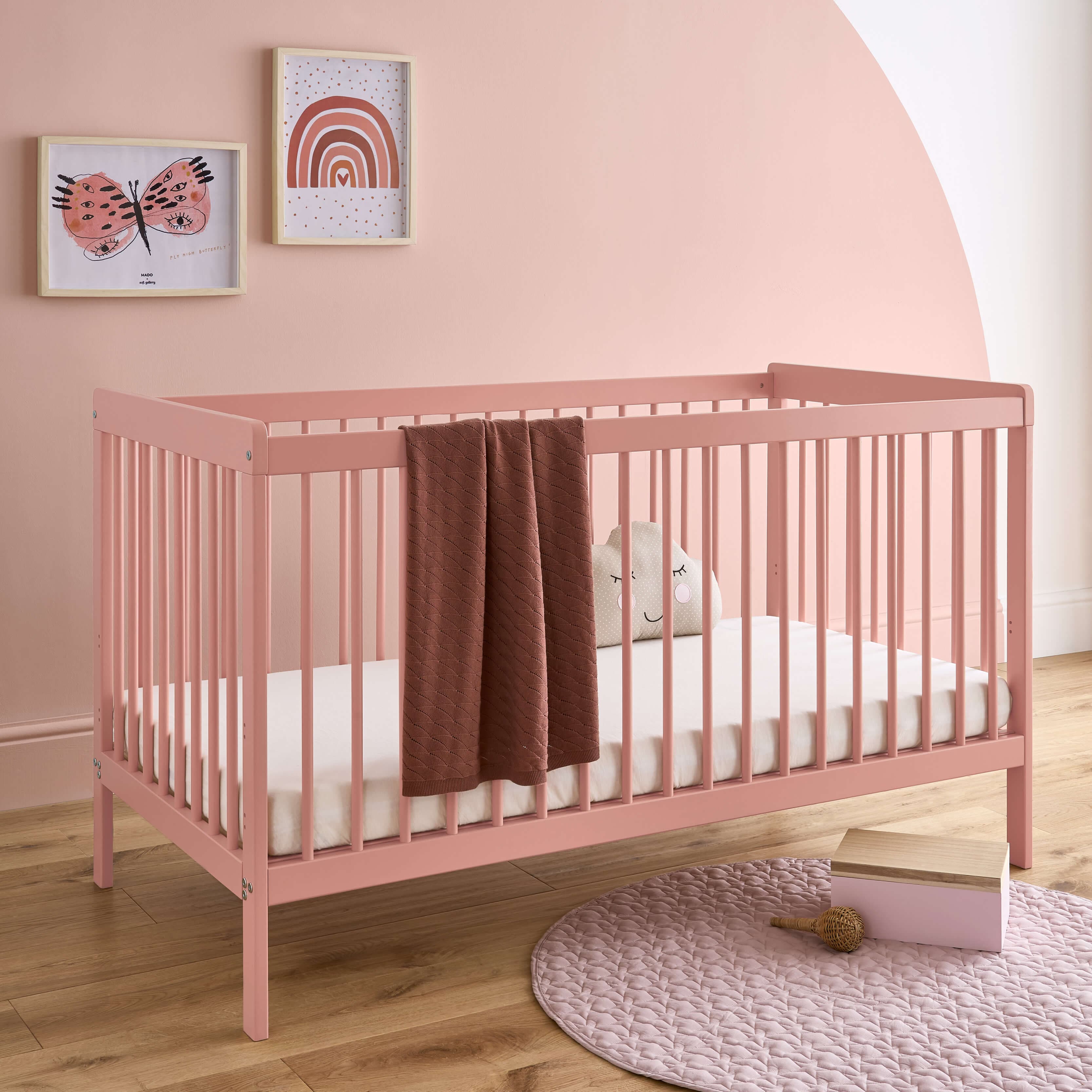 CuddleCo Nursery Room Sets CuddleCo Nola Cot Bed - Soft Blush