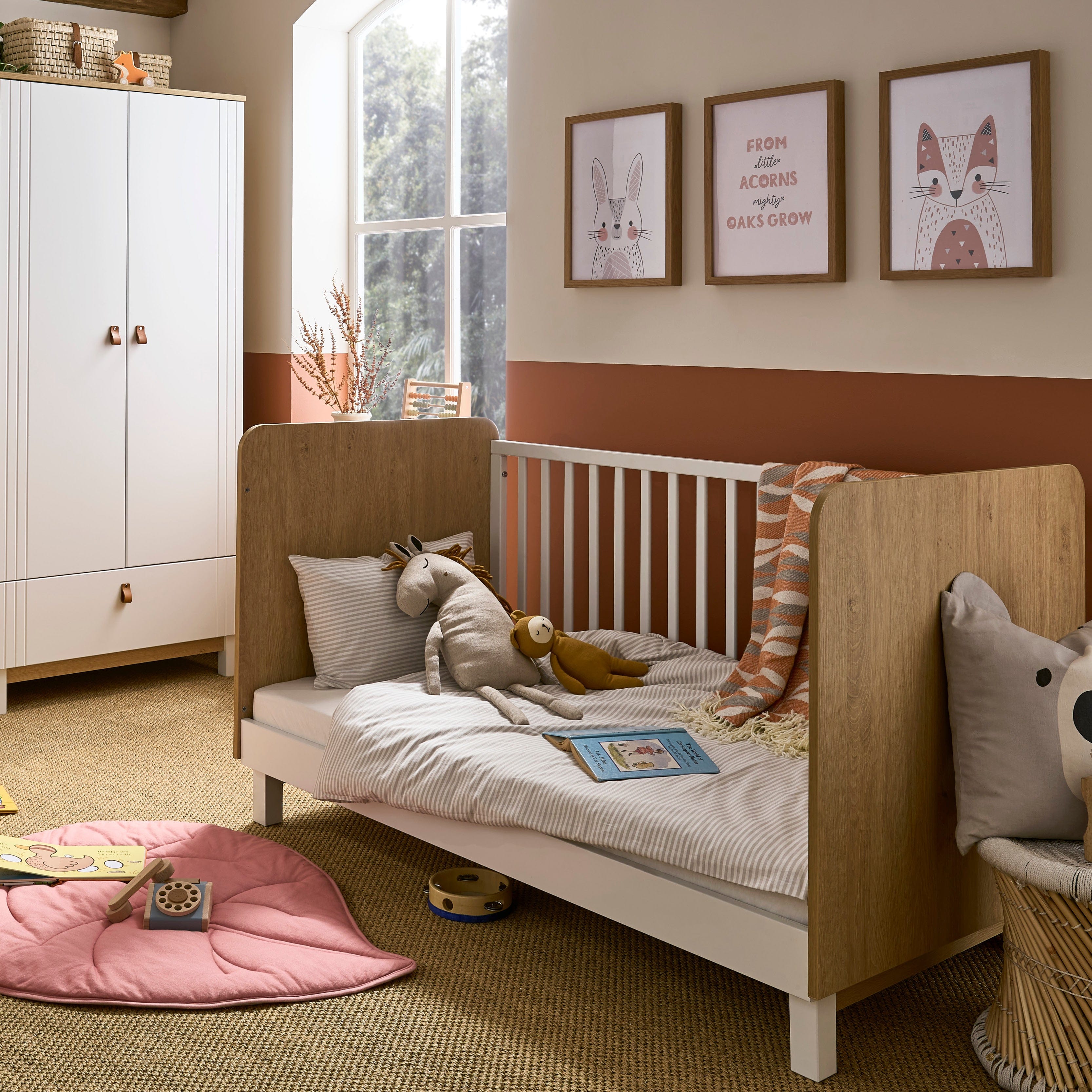 CuddleCo Nursery Room Sets CuddleCo Rafi 5 Piece Room Set in Oak/White