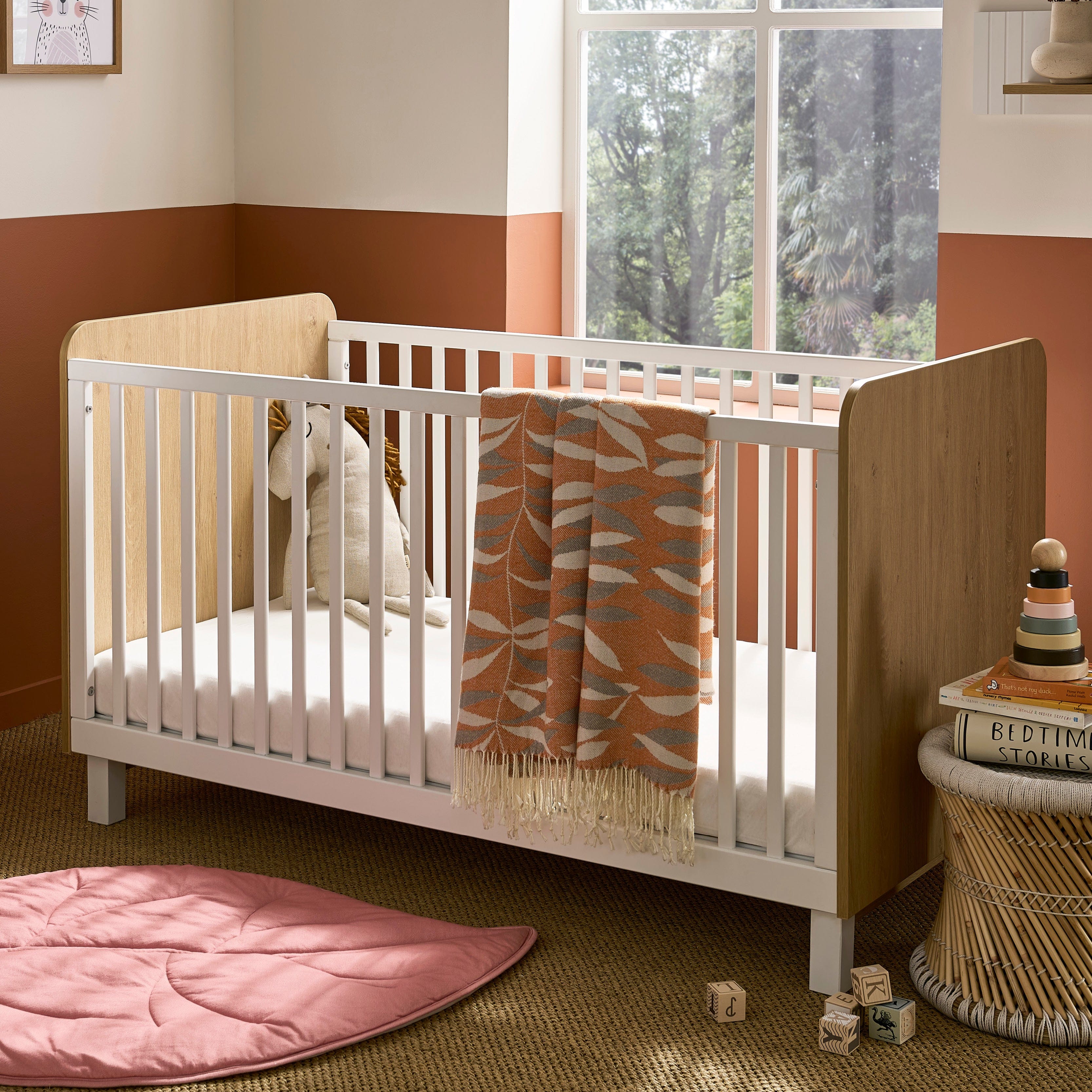 CuddleCo Nursery Room Sets CuddleCo Rafi 5 Piece Room Set in Oak/White