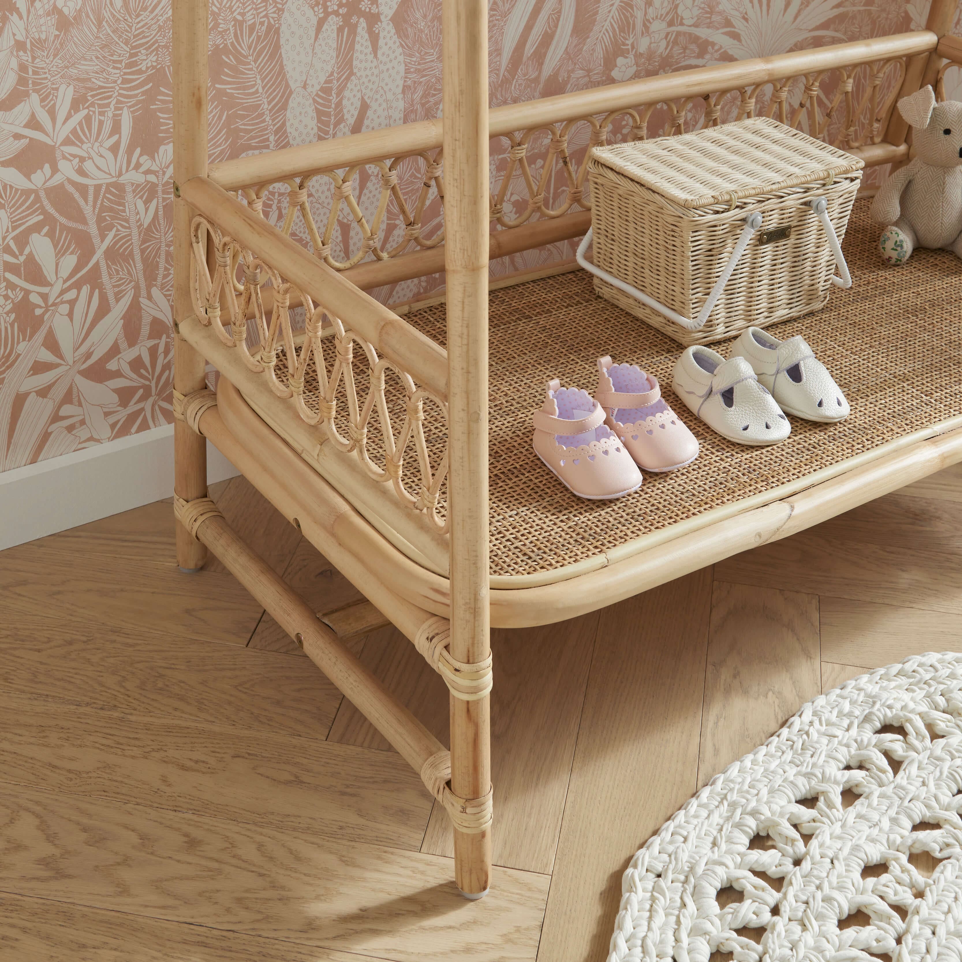 CuddleCo Nursery Room Sets CuddleCo Aria Crib & Clothes Rail Room Set - Rattan FRN/CUD/151168