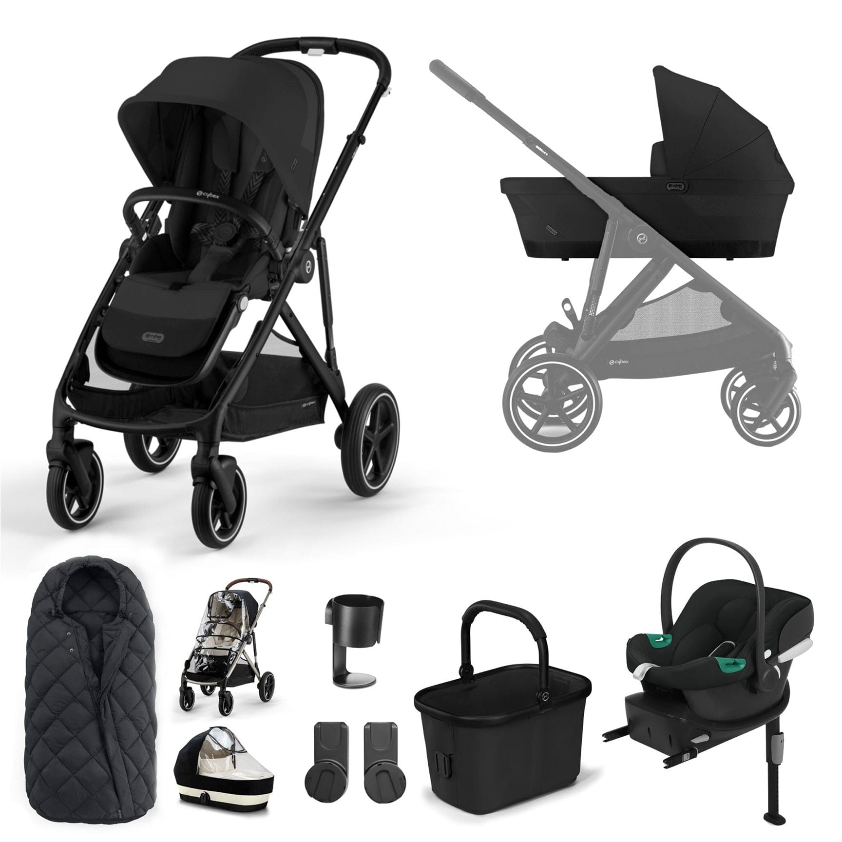 Cybex baby prams Cybex Gazelle S Comfort Bundle - Black/Moon Black 12768-BLK-MOO-BLK