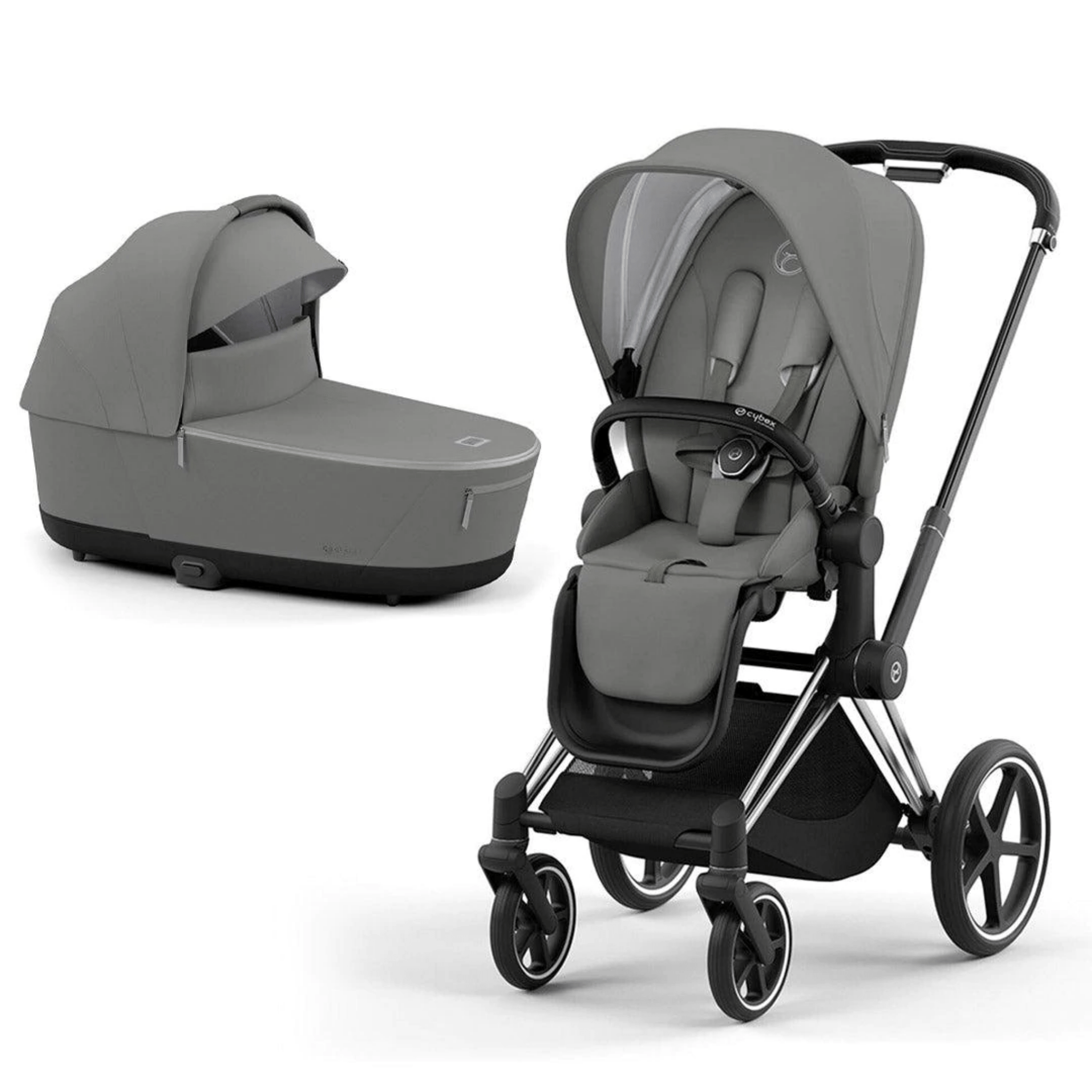 Cybex baby prams Cybex Priam & Lux Cot (2022) in Soho Grey 11239-CH-BLK-SOH