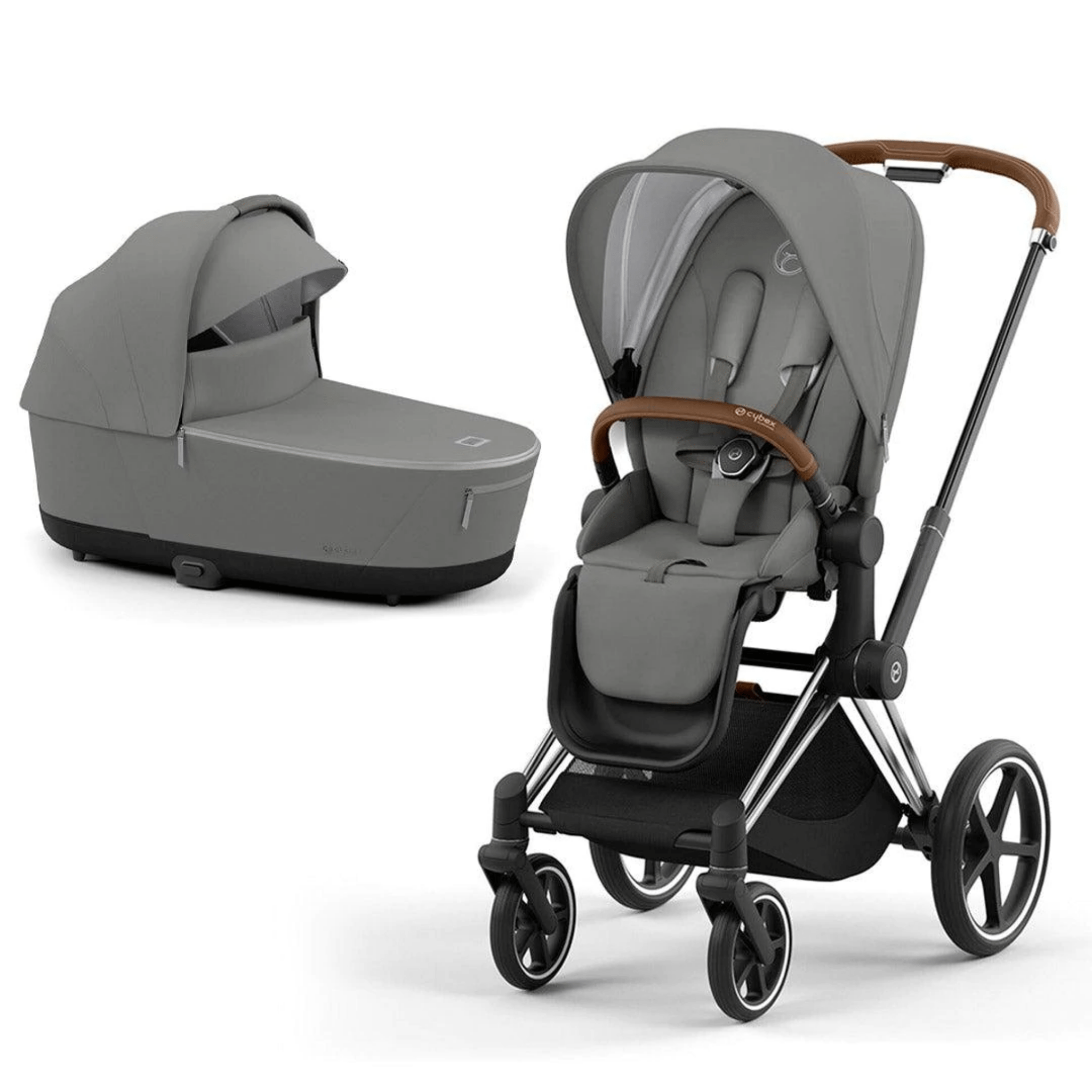 Cybex baby prams Cybex Priam & Lux Cot (2022) in Soho Grey 11240-CH-BRN-SOH