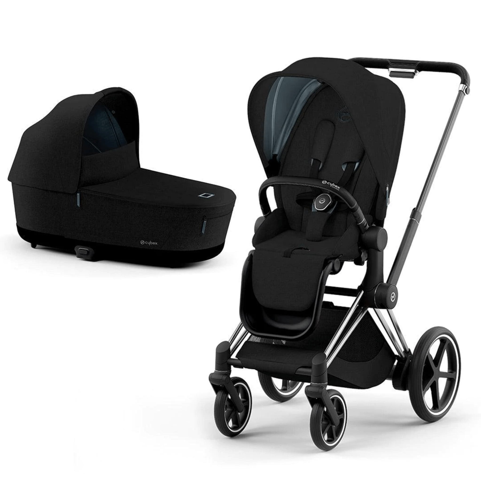 Cybex baby pushchairs Cybex ePriam & Lux Cot (2022) in Stardust Black Plus 11333-CH-BLK-STA-BLK