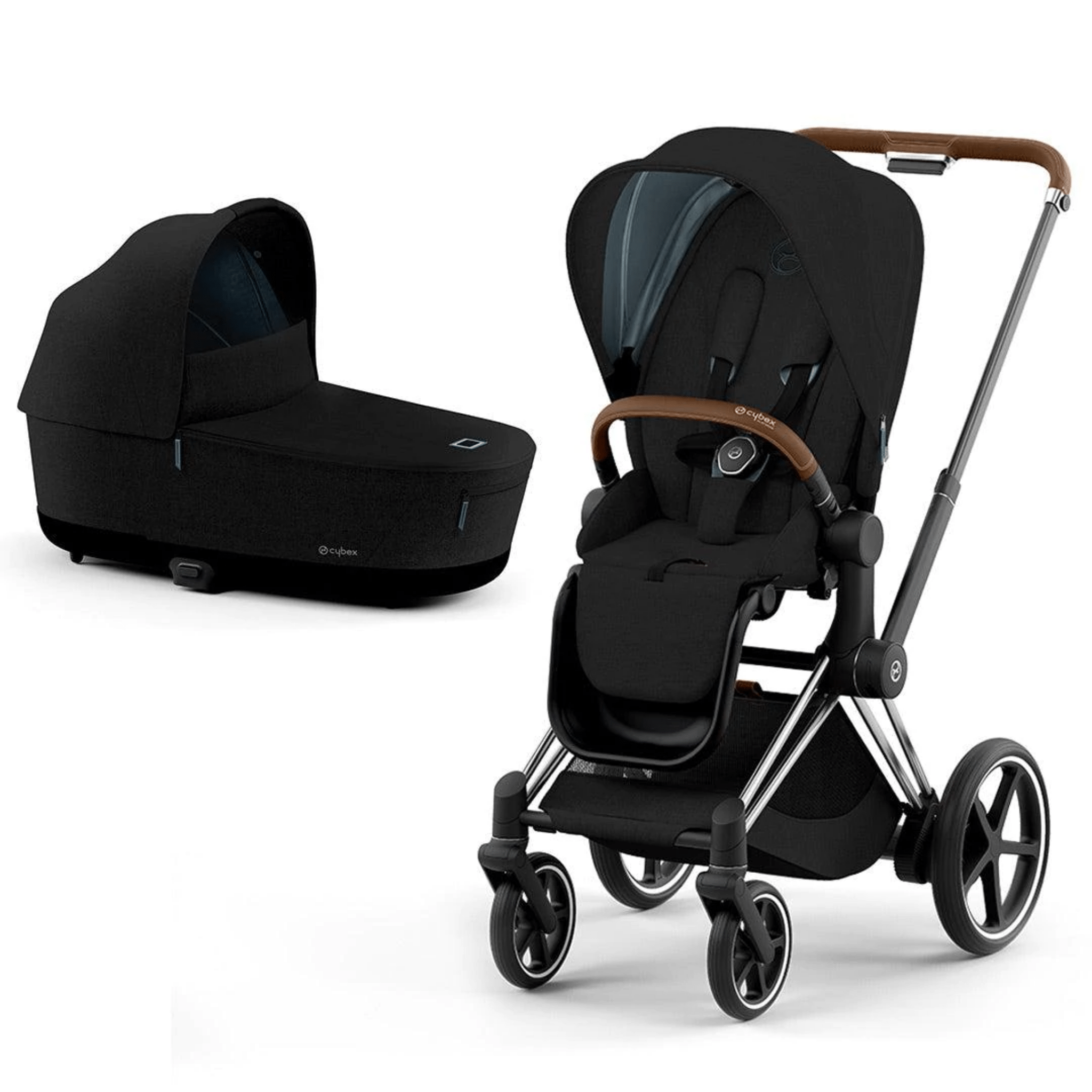 Cybex baby pushchairs Cybex ePriam & Lux Cot (2022) in Stardust Black Plus 11334-CH-BRN-STA-BLK