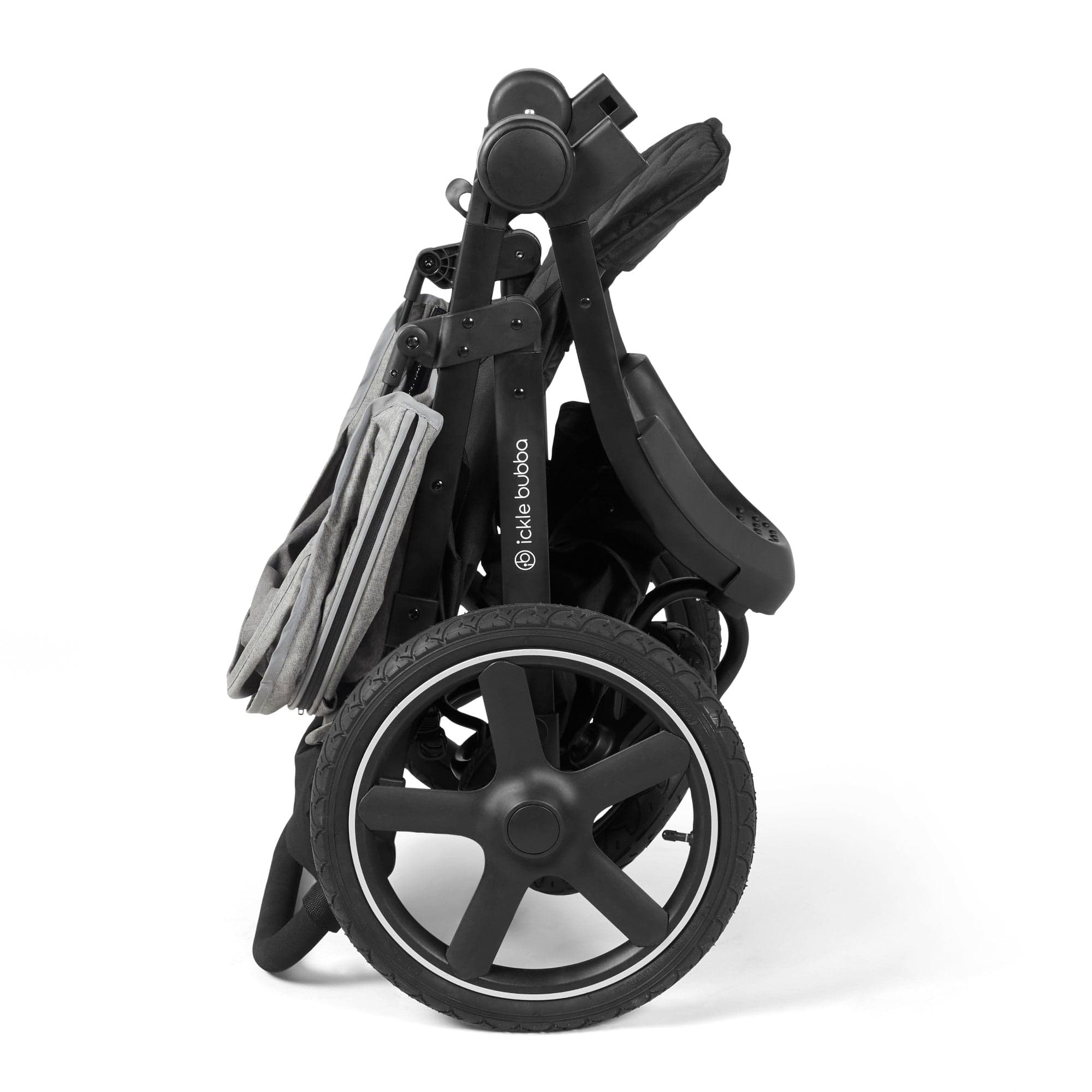 Ickle Bubba 3 wheel pushchairs Ickle Bubba Venus Max Jogger Stroller I-Size Travel System - Black/Space Grey with Isofix Base 13-004-500-014