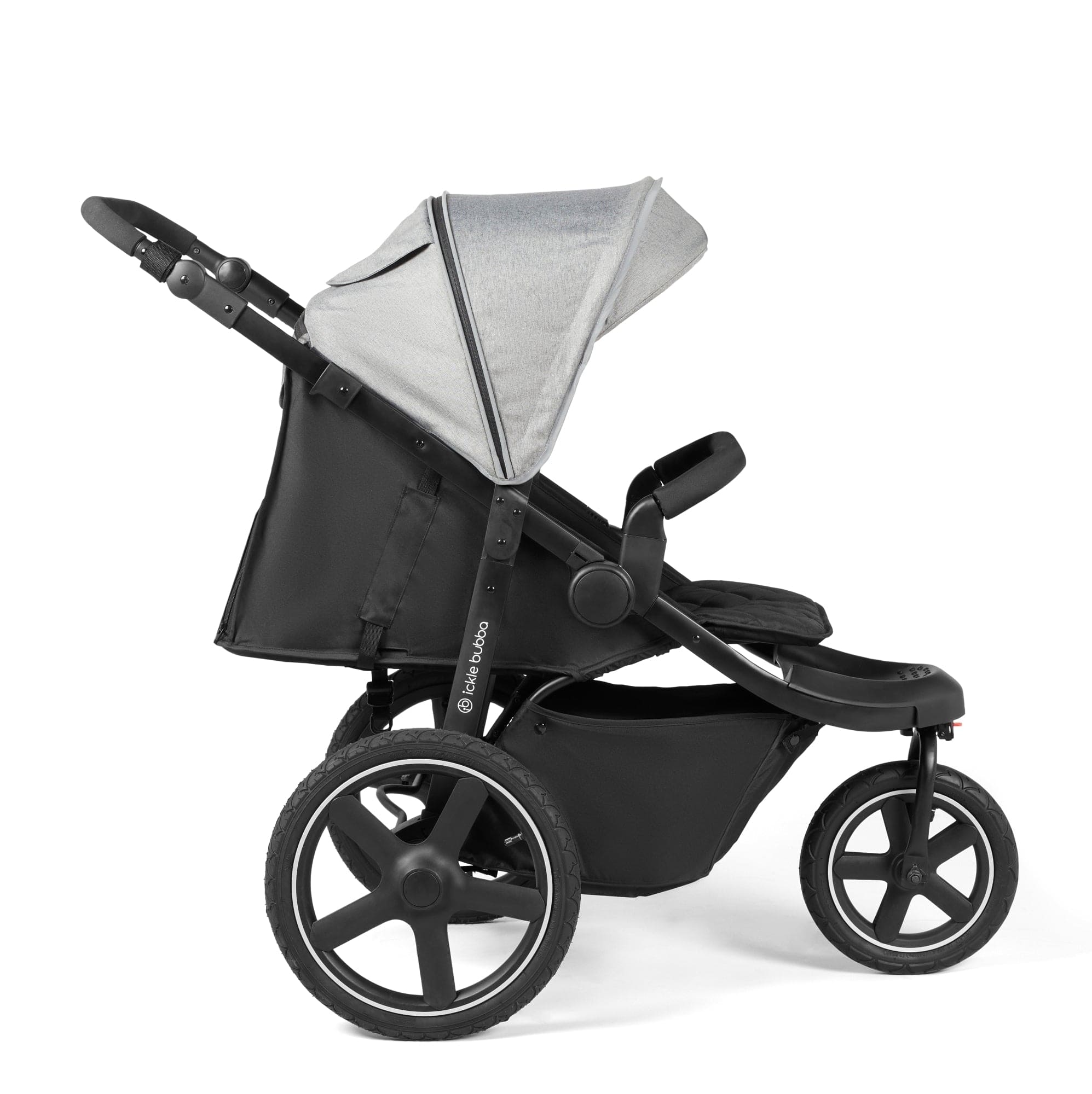 Ickle Bubba 3 wheel pushchairs Ickle Bubba Venus Max Jogger Stroller I-Size Travel System - Black/Space Grey with Isofix Base 13-004-500-014