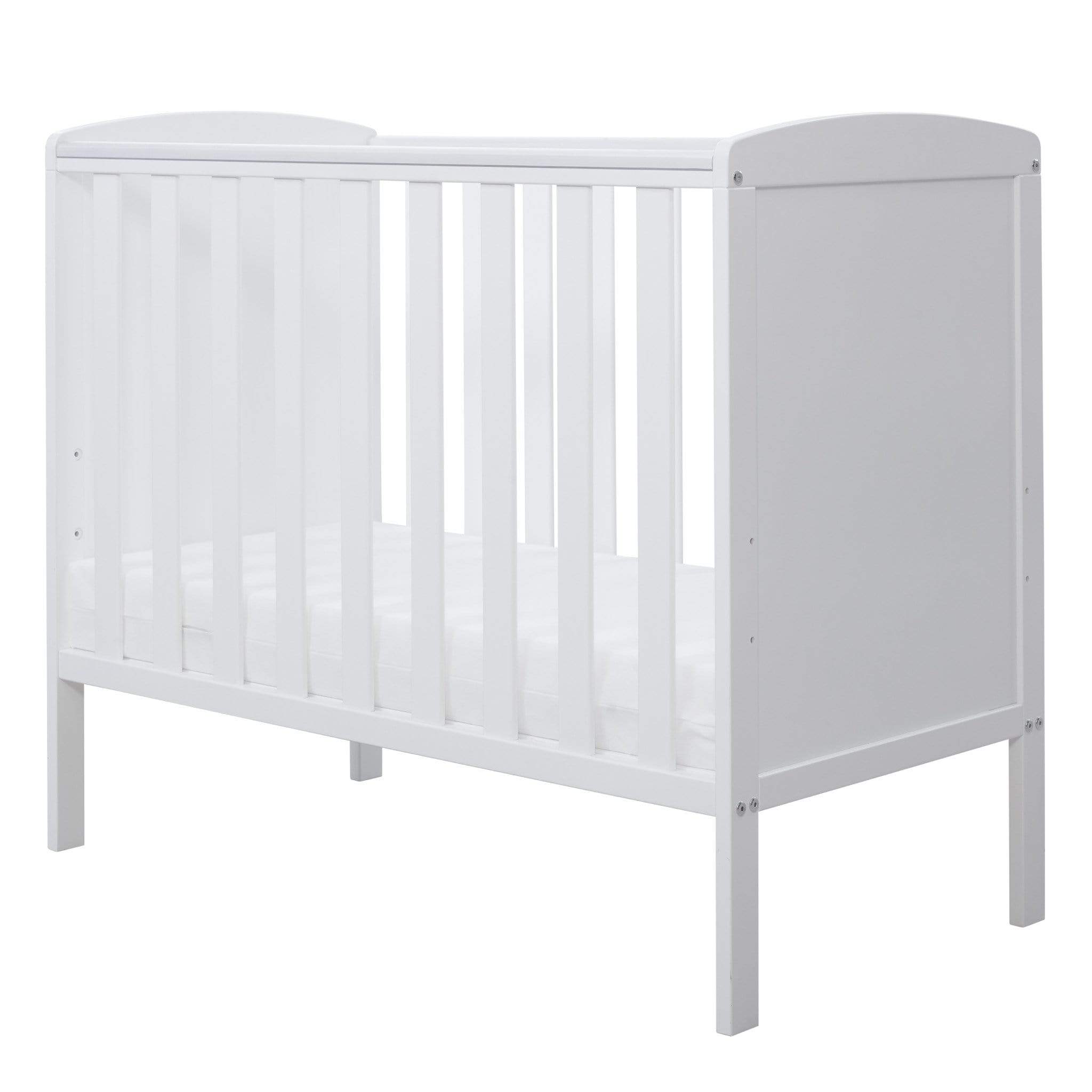 Ickle Bubba baby cots Ickle Bubba Coleby Space Saver Cot & Fibre Mattress White 41-001-C2B-801