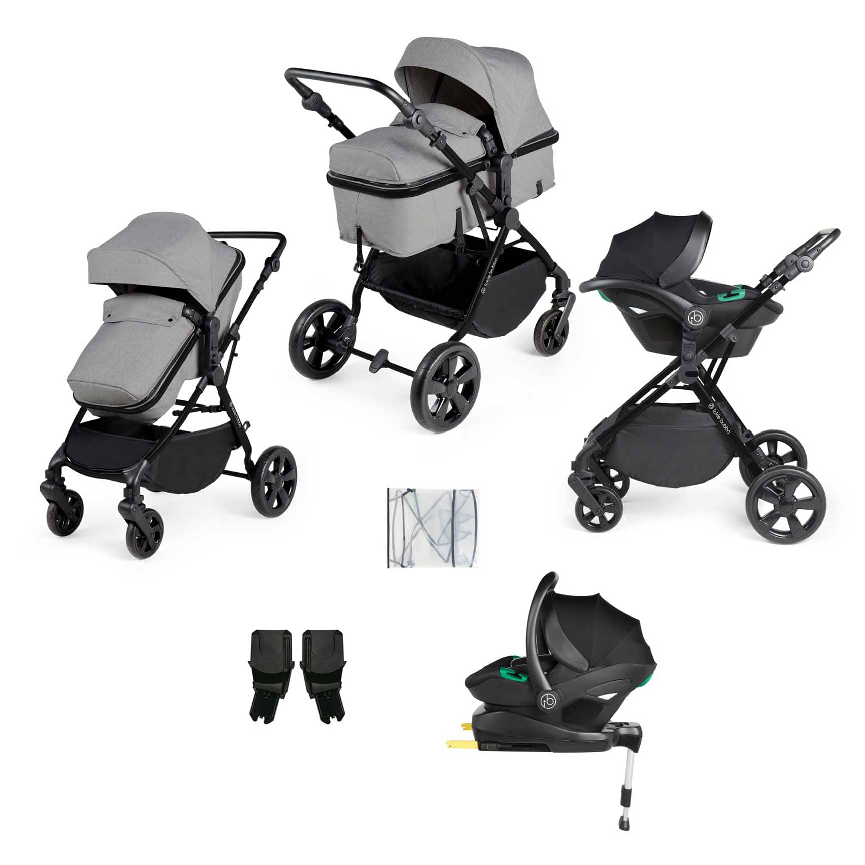 Ickle Bubba baby prams Ickle Bubba Comet All-in-One I-Size Travel System with Isofix Base - Space Grey 10-008-300-014