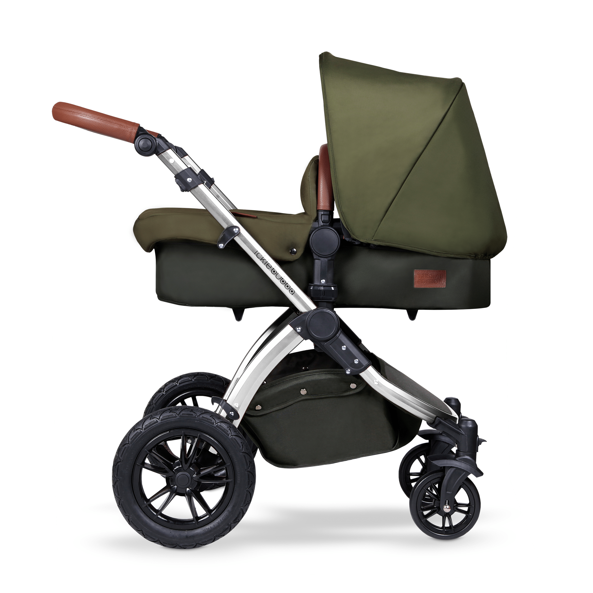 Ickle Bubba baby pushchairs Ickle Bubba Stomp V4 2-in-1 Pushchair Chrome/Woodland 10-004-000-029